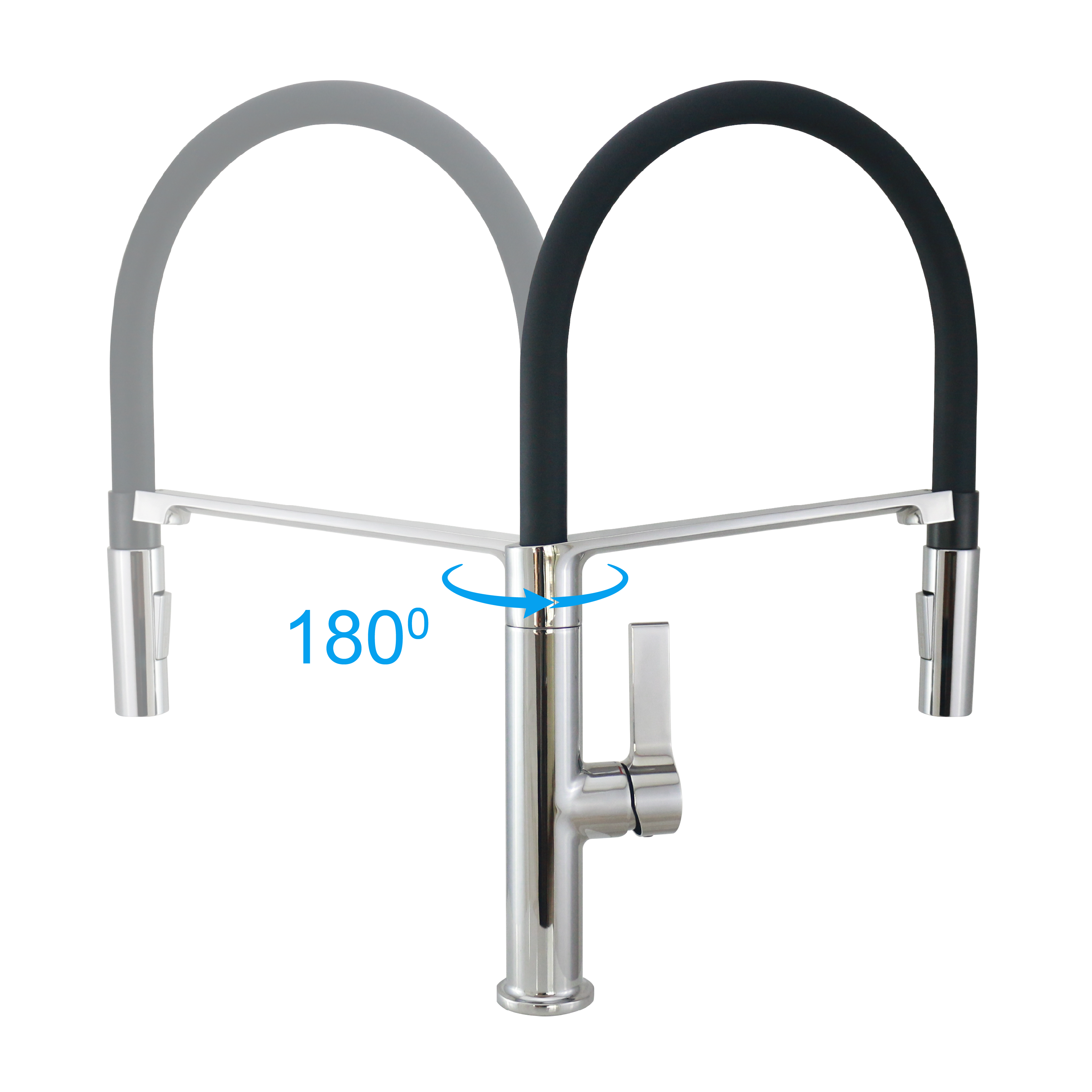 Mitigeur de cuisine avec douchette DELINIA Oly noir / chrome - 3