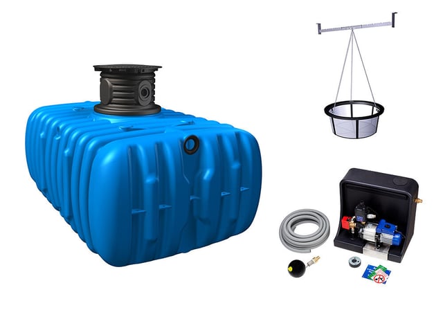 Cuve + accessoires récupération eau de pluie à enterrer Flat pour habitat 3000 l