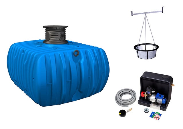 Cuve + accessoires récupération eau de pluie à enterrer Flat pour habitat 5000 l