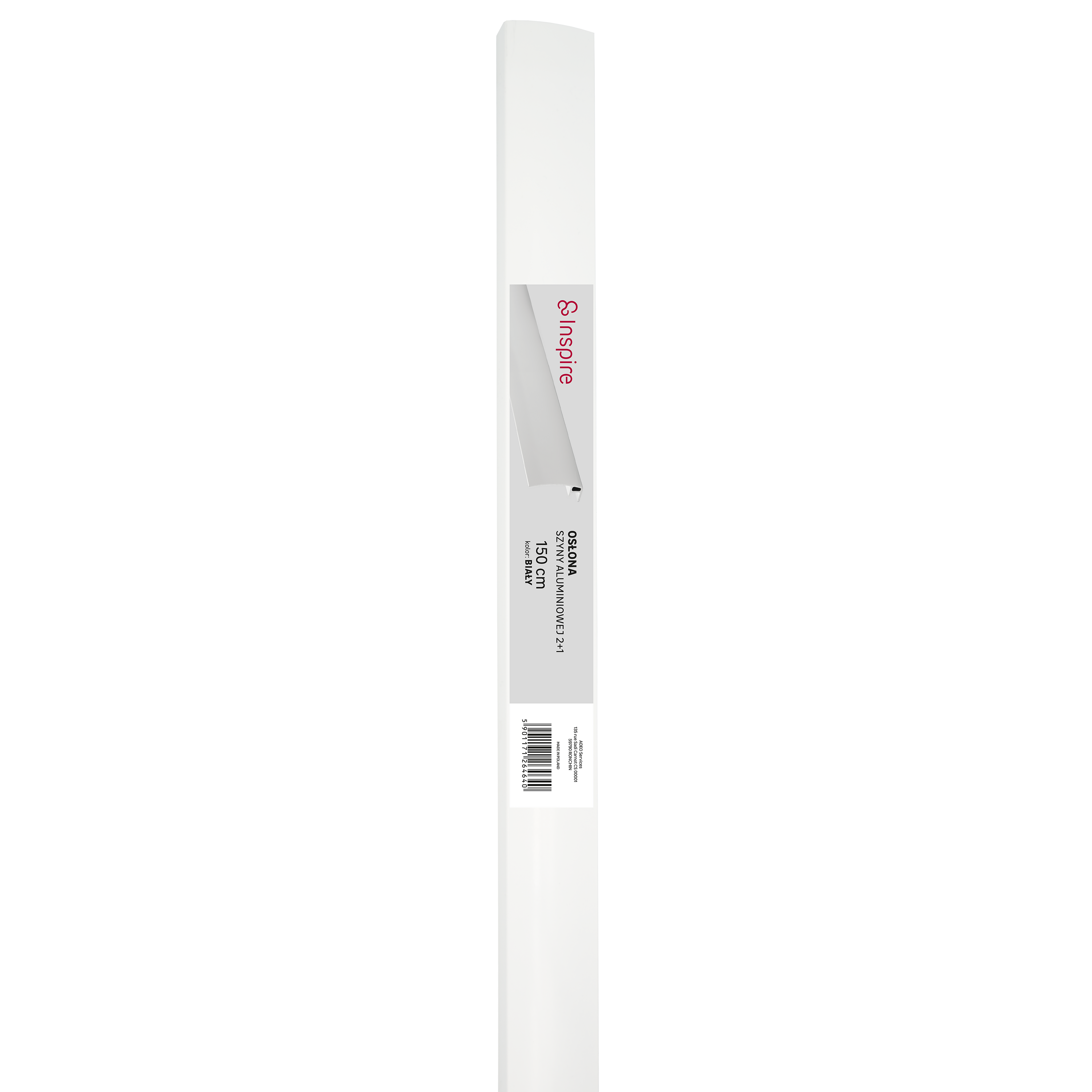 Osłona szyny sufitowej aluminiowej 150 cm biała 50 mm Inspire - 2