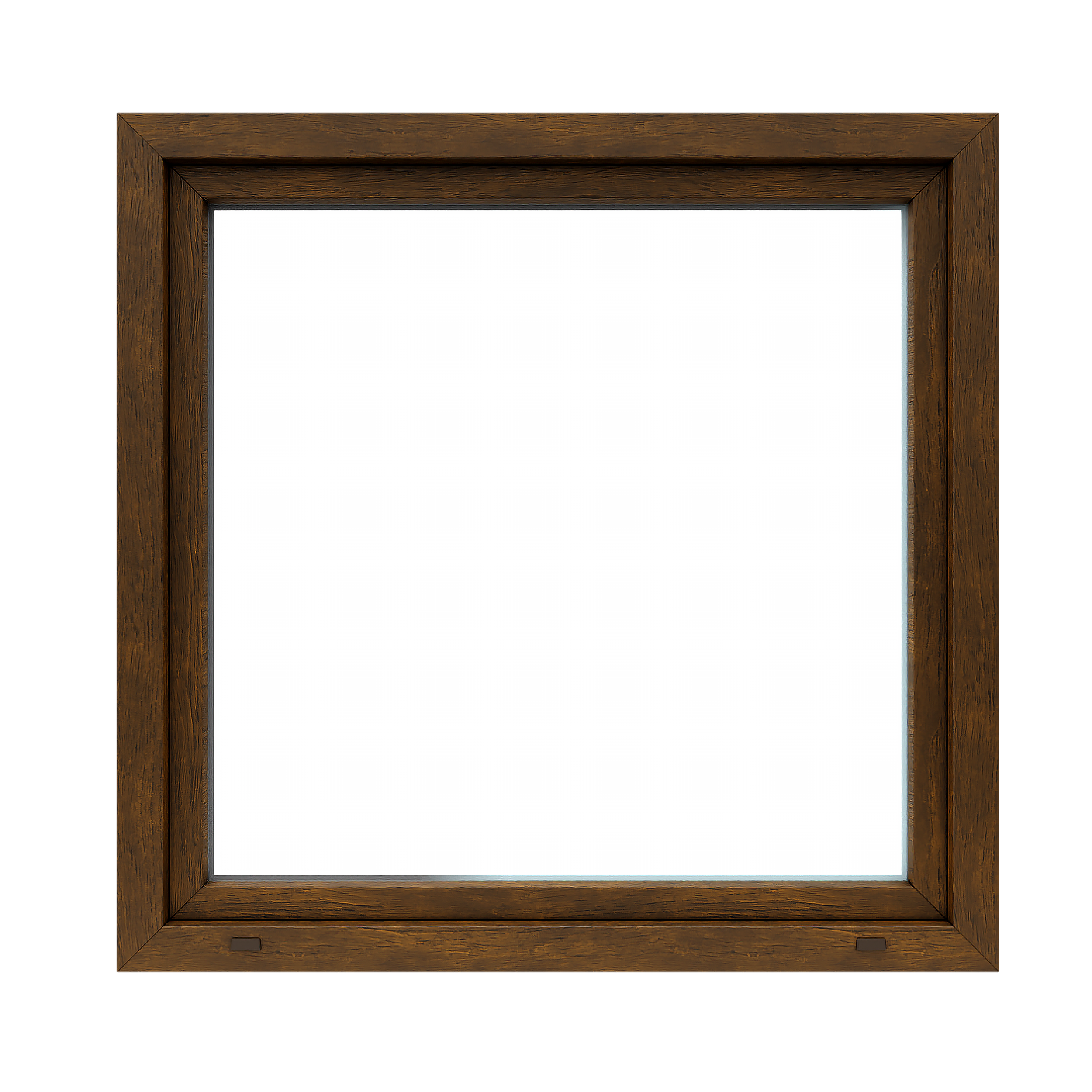Okno PCV 2-szybowe fasadowe O16 orzechowe 1165x1135 mm otwierane do wewnątrz prawe Witraż