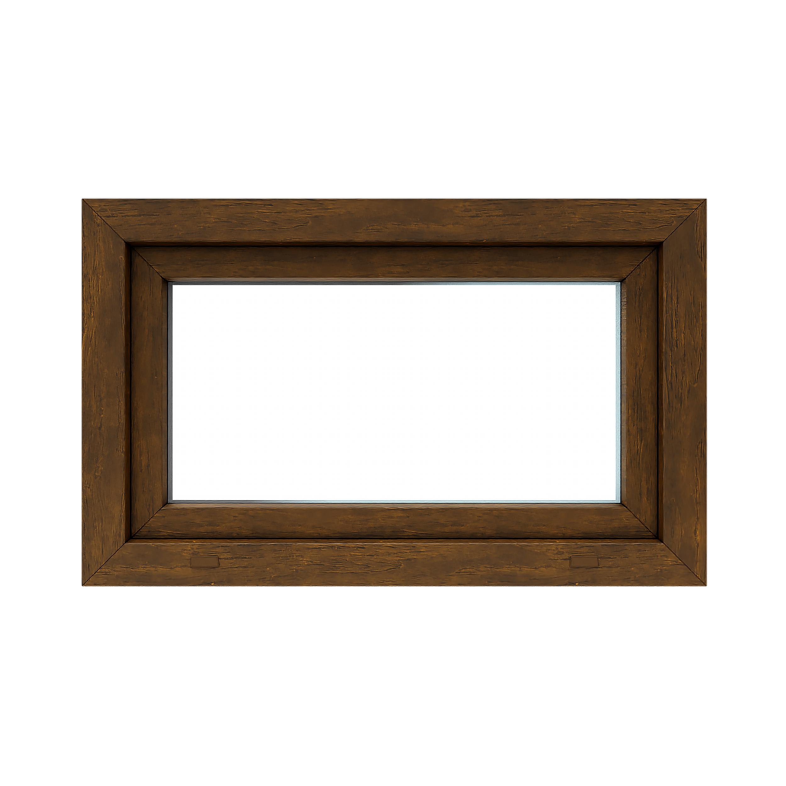 Okno PCV 2-szybowe fasadowe O2 orzechowe uchylne do wewnątrz 865x535 mm Witraż