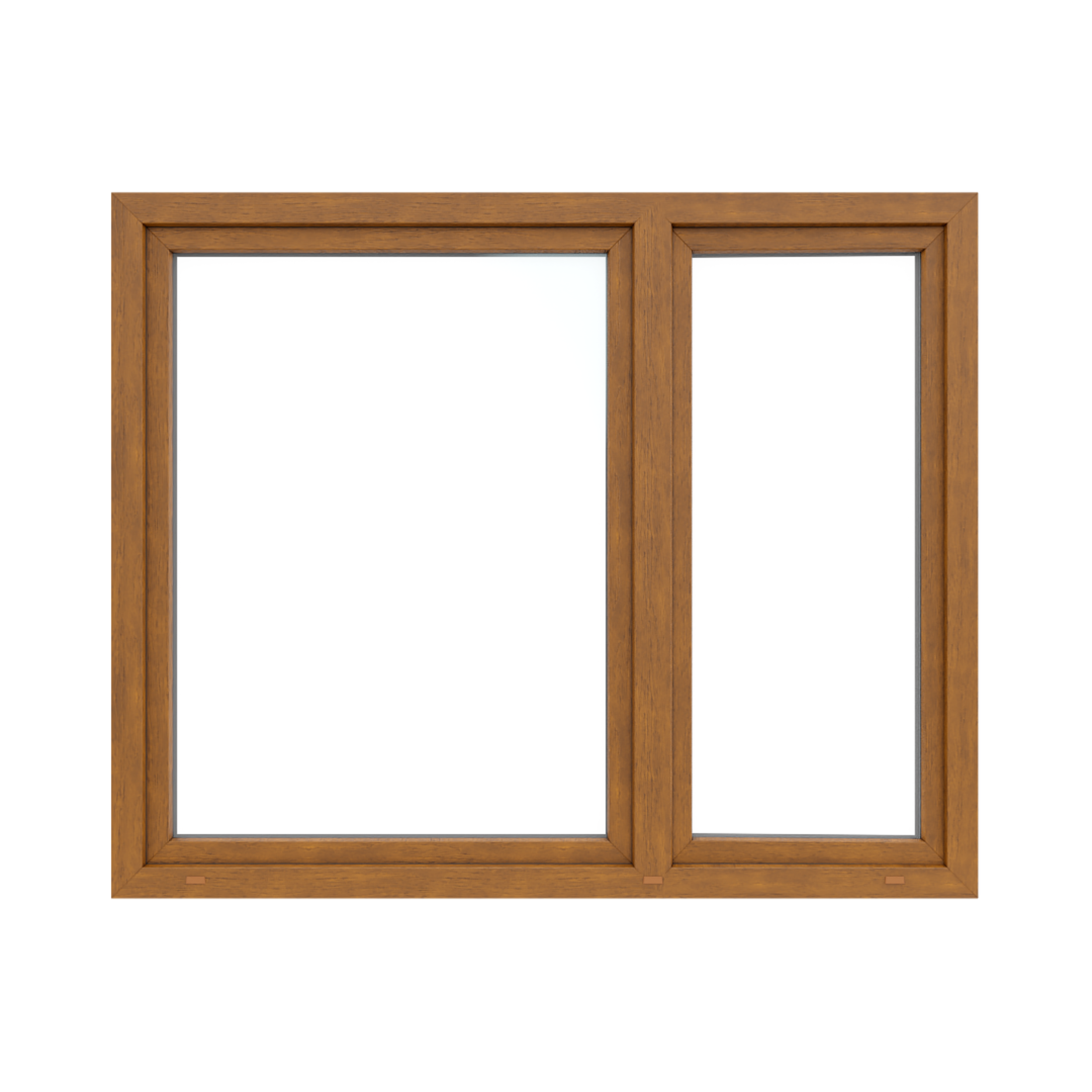 Okno PCV 2-szybowe fasadowe O37 złoty dąb 1765x1435 mm otwierane do wewnątrz lewe Witraż