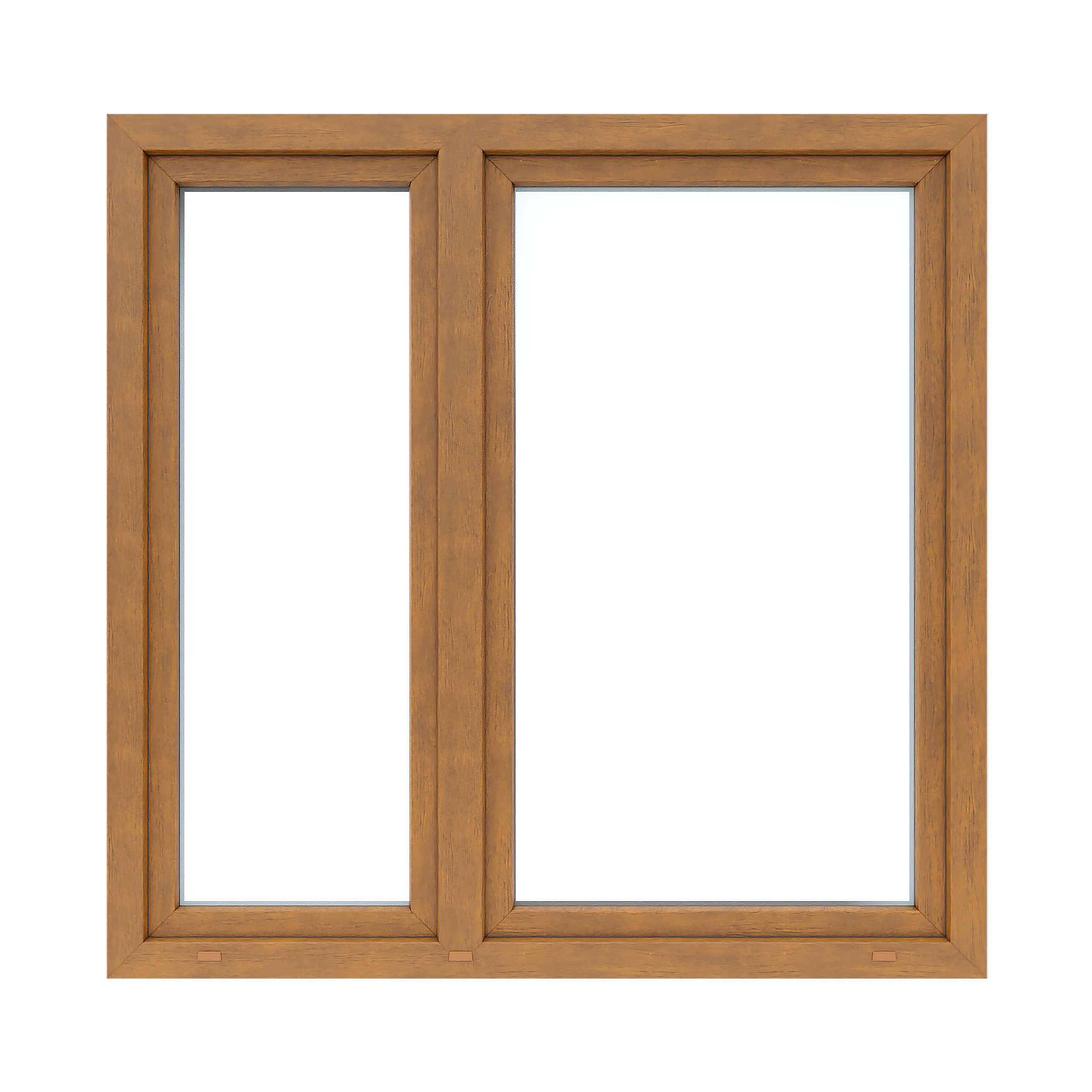 Okno PCV 2-szybowe fasadowe O34A złoty dąb 1465x1435 mm otwierane do wewnątrz prawe Witraż