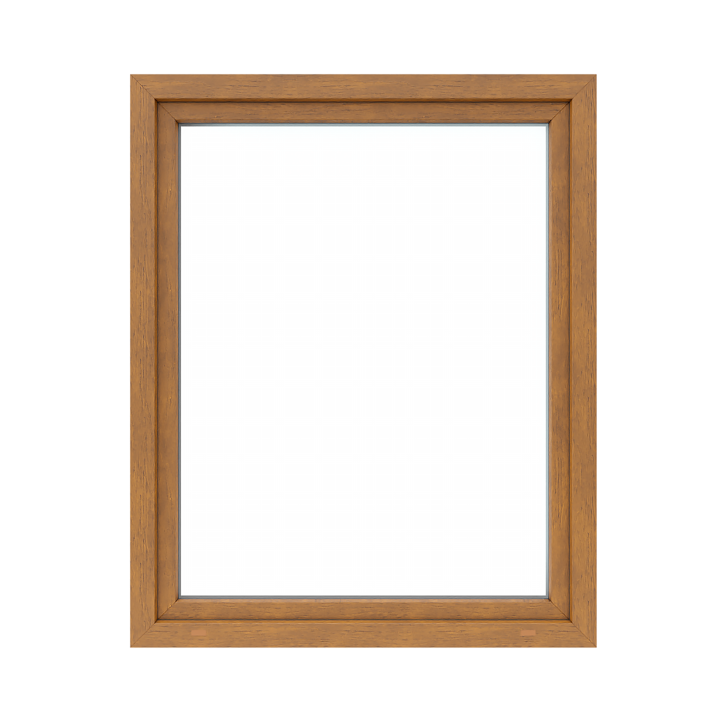 Okno PCV 2-szybowe fasadowe O32A złoty dąb 1165x1435 mm otwierane do wewnątrz prawe Witraż