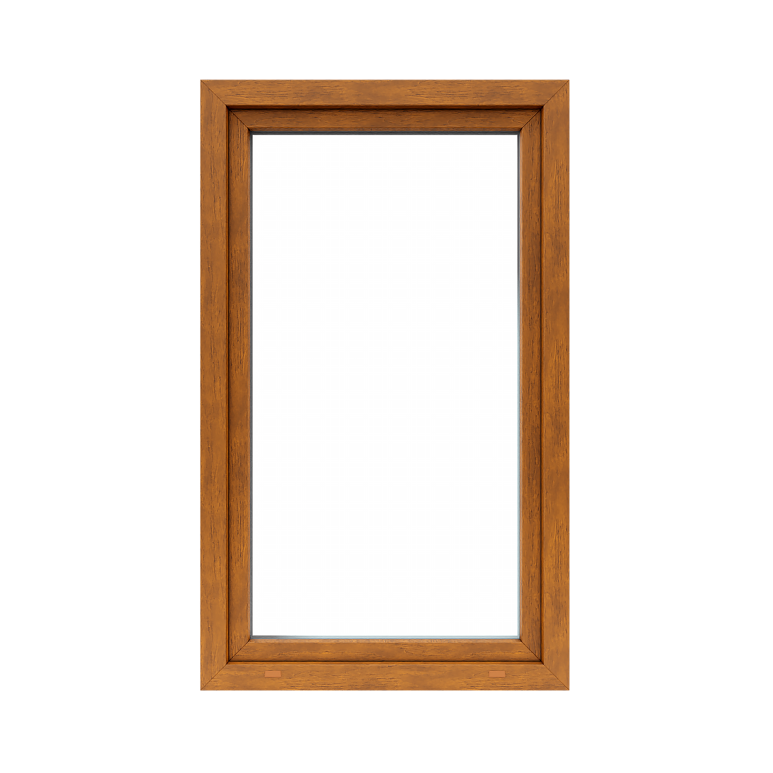 Okno PCV 2-szybowe fasadowe O31 złoty dąb 865x1435 mm otwierane do wewnątrz lewe Witraż