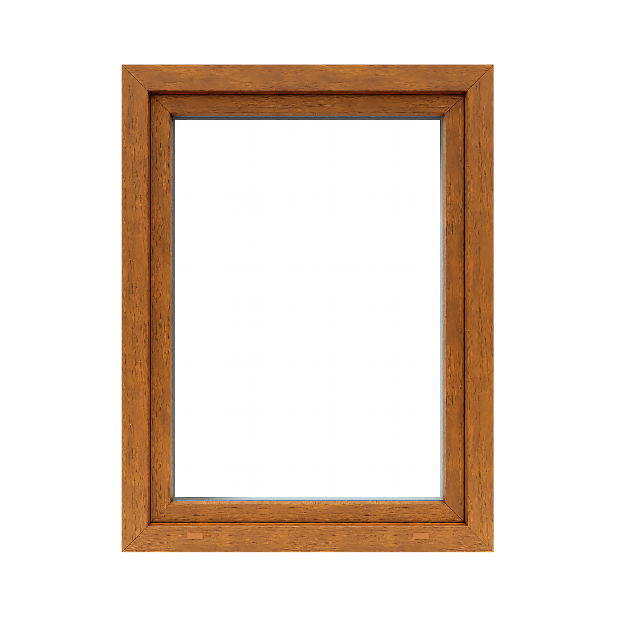 Okno PCV 2-szybowe fasadowe O15 złoty dąb 865x1135 mm otwierane do wewnątrz lewe Witraż