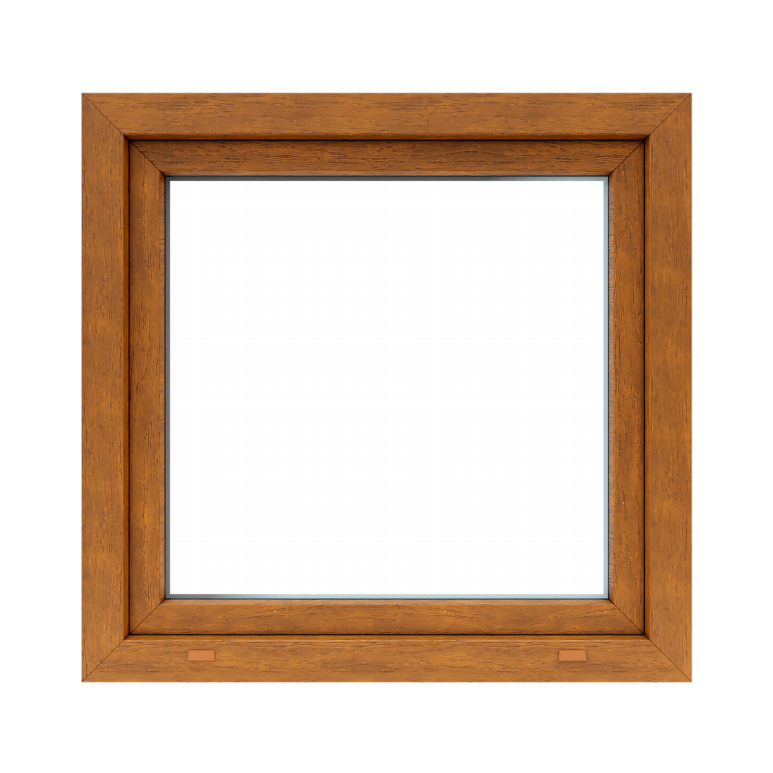 Okno PCV 2-szybowe fasadowe O5U złoty dąb 865x835 mm uchylne do wewnątrz Witraż