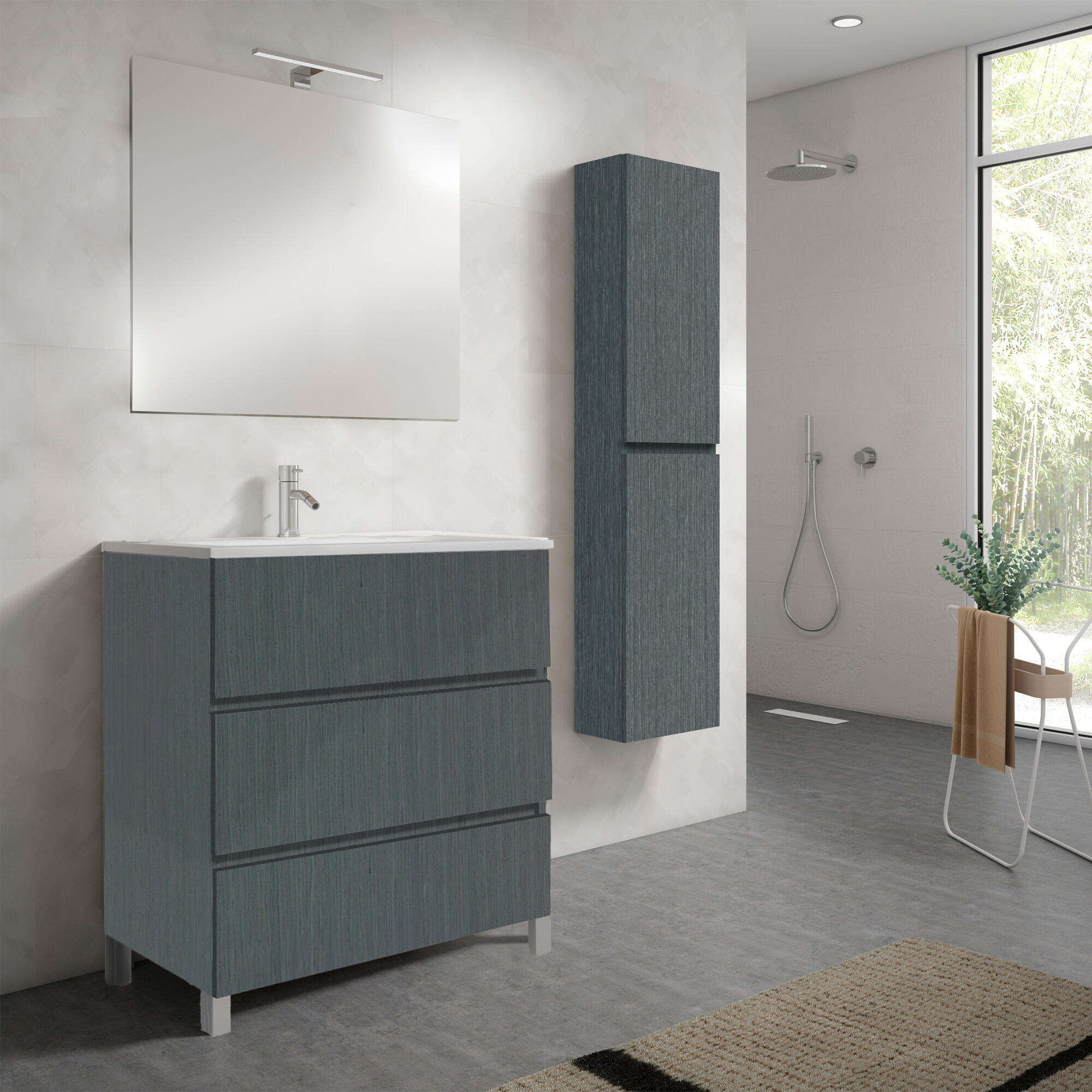 Columna de baño zoe roble 30x160x25 cm