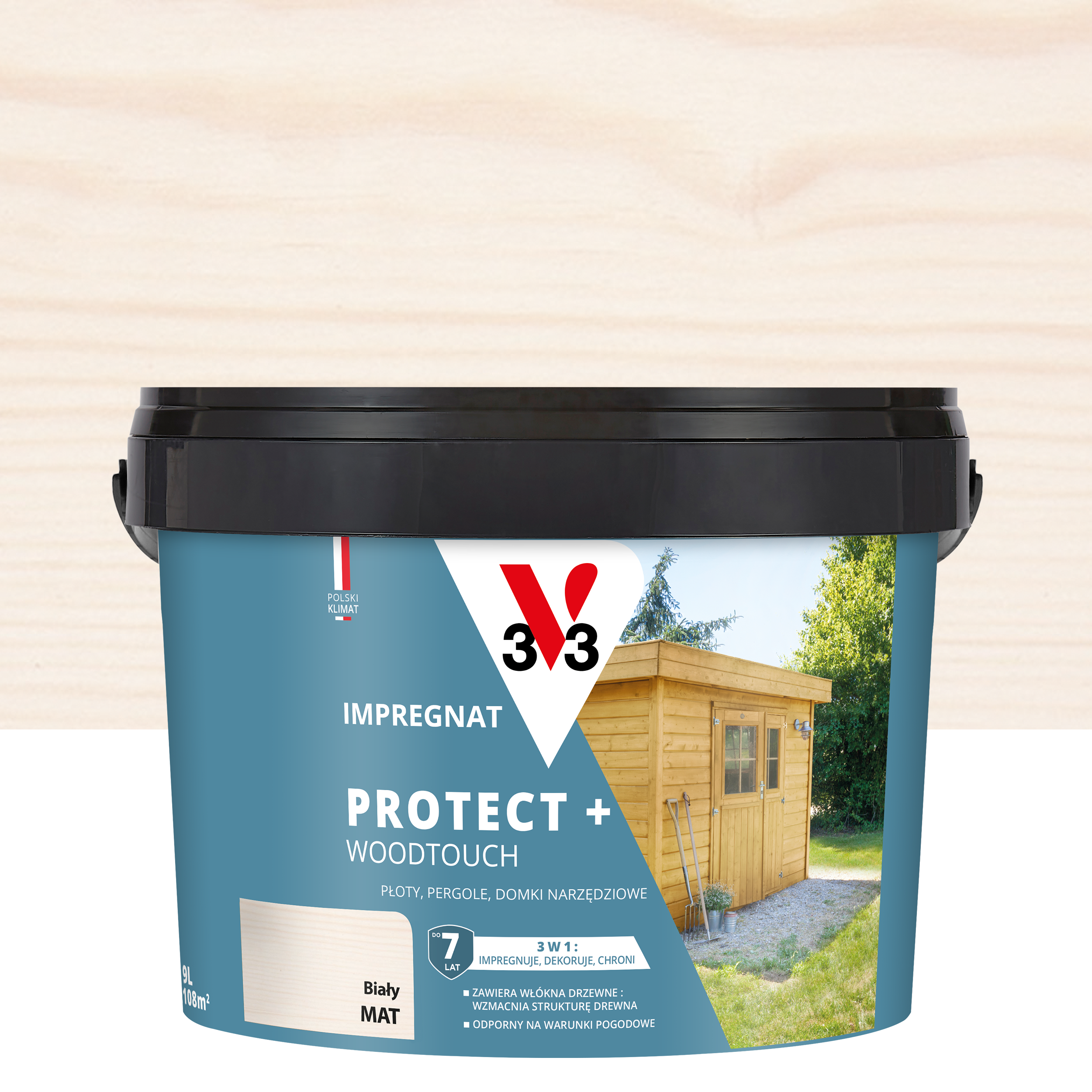 Impregnat do drewna Protect + Woodtouch Biały 9 l V33