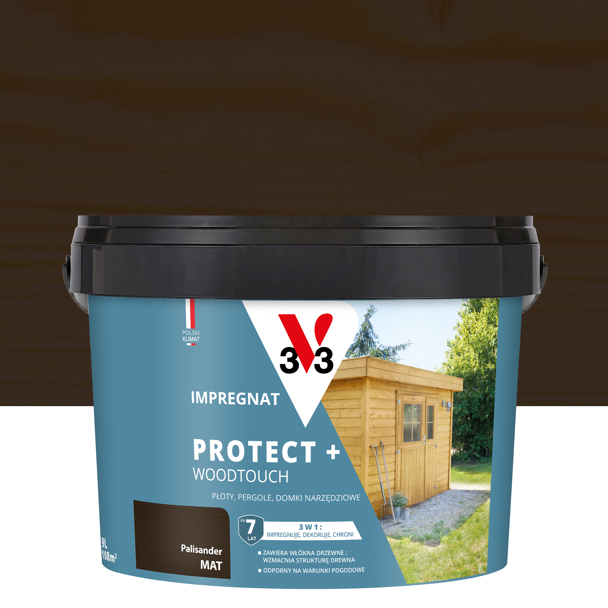 Impregnat do drewna Protect + Woodtouch Palisander 9 l V33