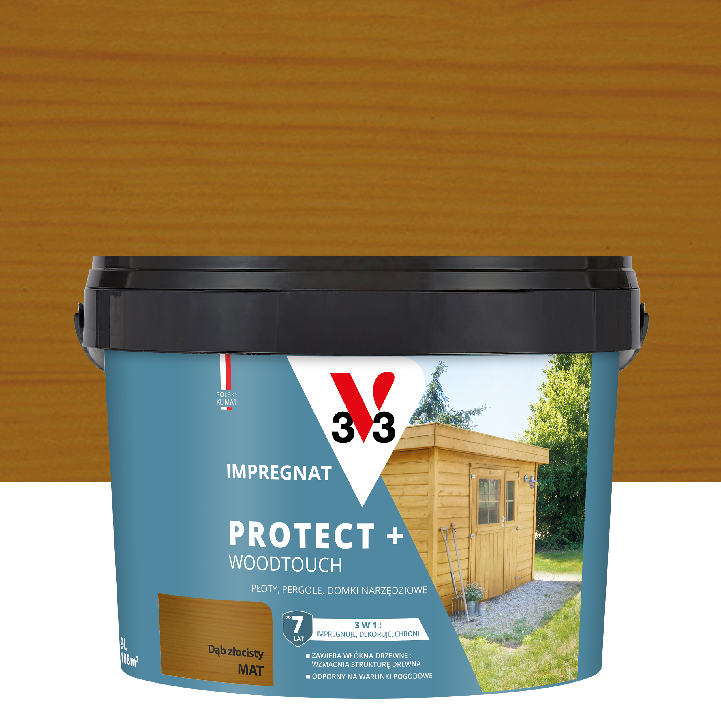 Impregnat do drewna Protect + Woodtouch Dąb złocisty 9 l V33