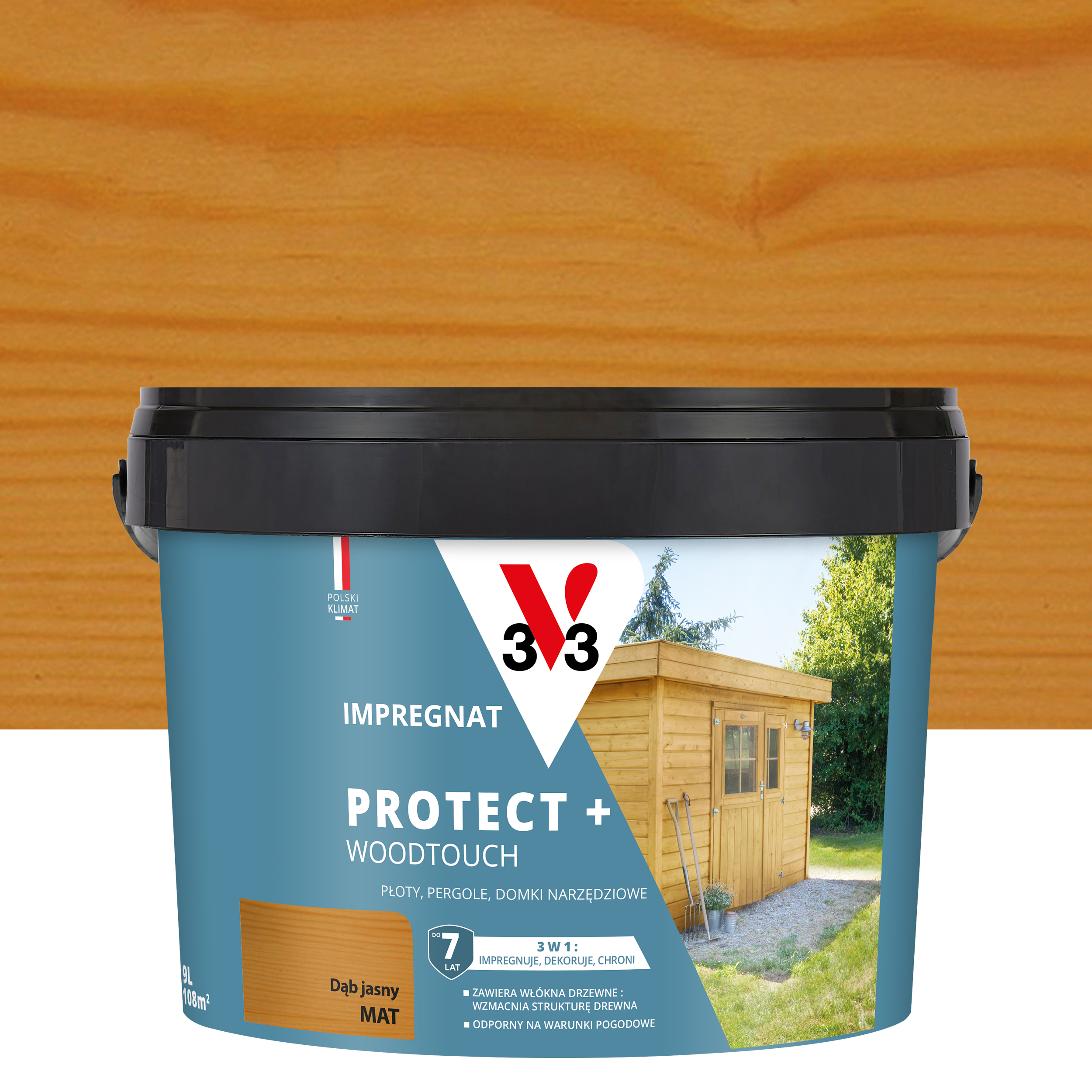 Impregnat do drewna Protect + Woodtouch Dąb jasny 9 l V33