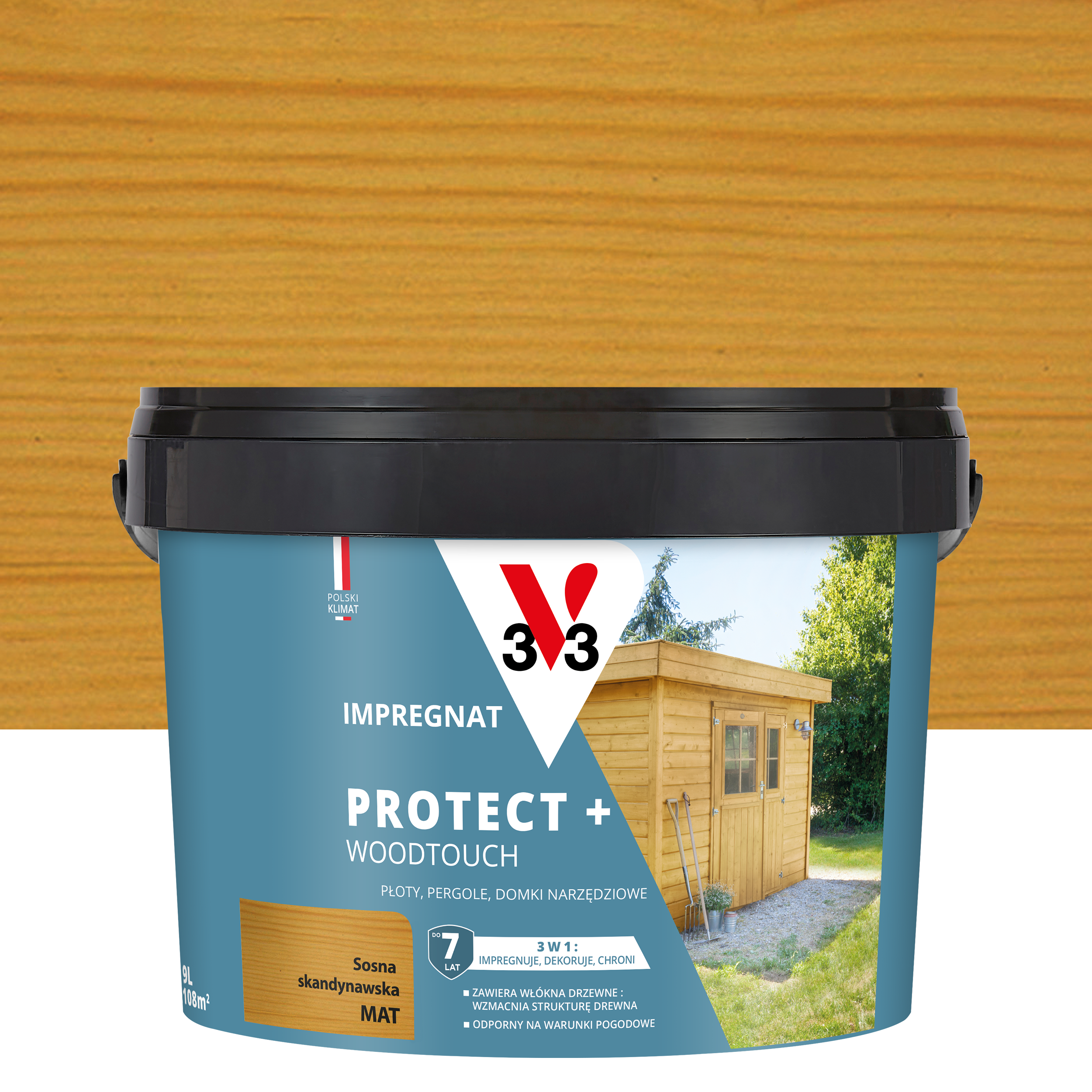 Impregnat do drewna Protect + Woodtouch Sosna skandynawska 9 l V33