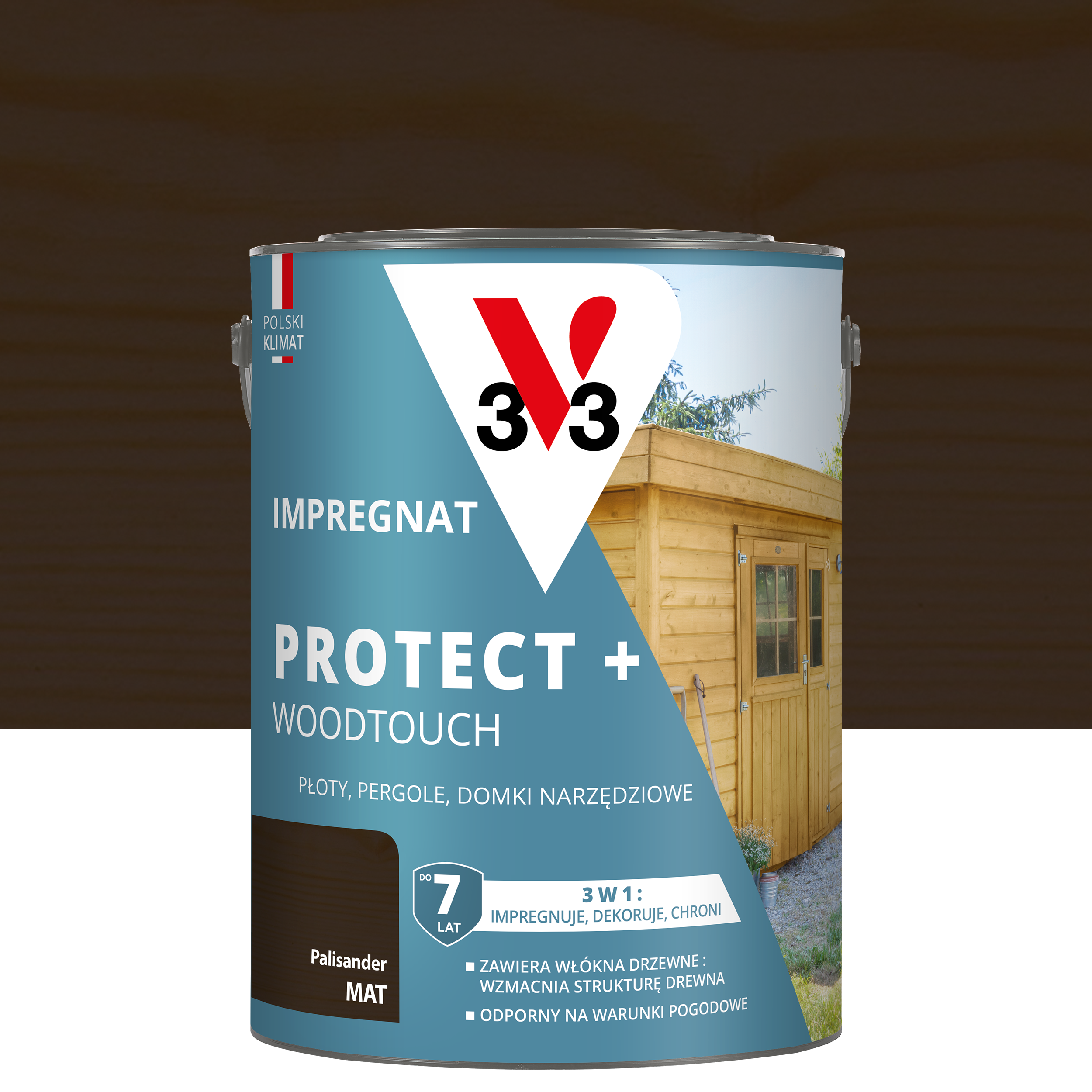 Impregnat do drewna Protect + Woodtouch 3w1 Palisander mat 4.5 l V33