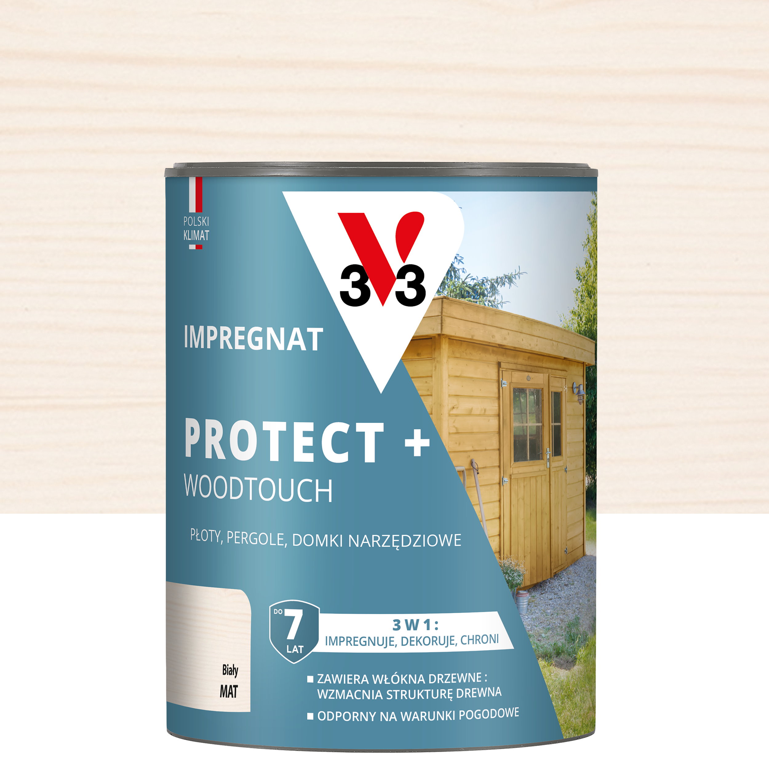 Impregnat do drewna Protect + Woodtouch 3w1 Biały mat 0.7 l V33
