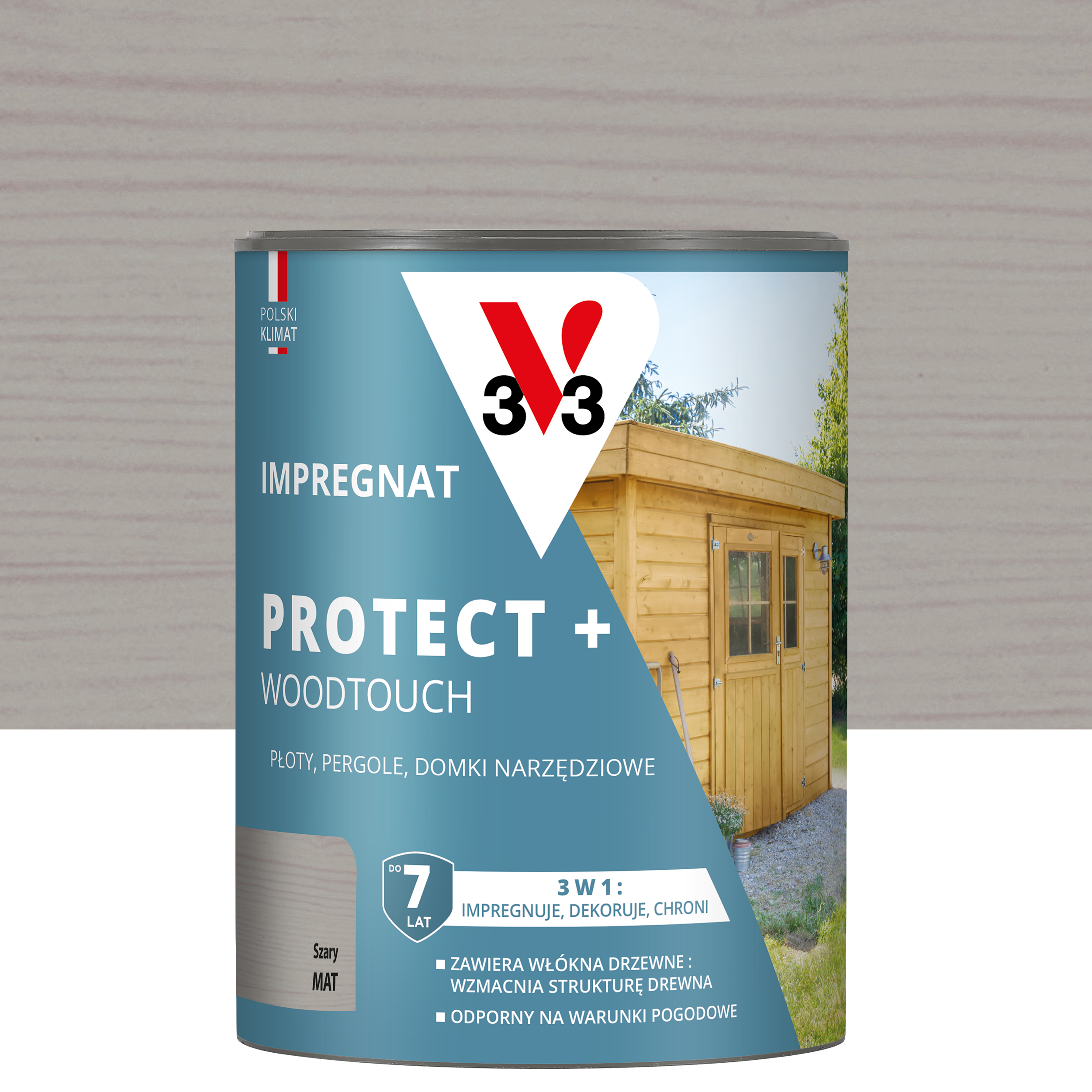 Impregnat do drewna Protect + Woodtouch 3w1 Szary mat 0.7 l V33