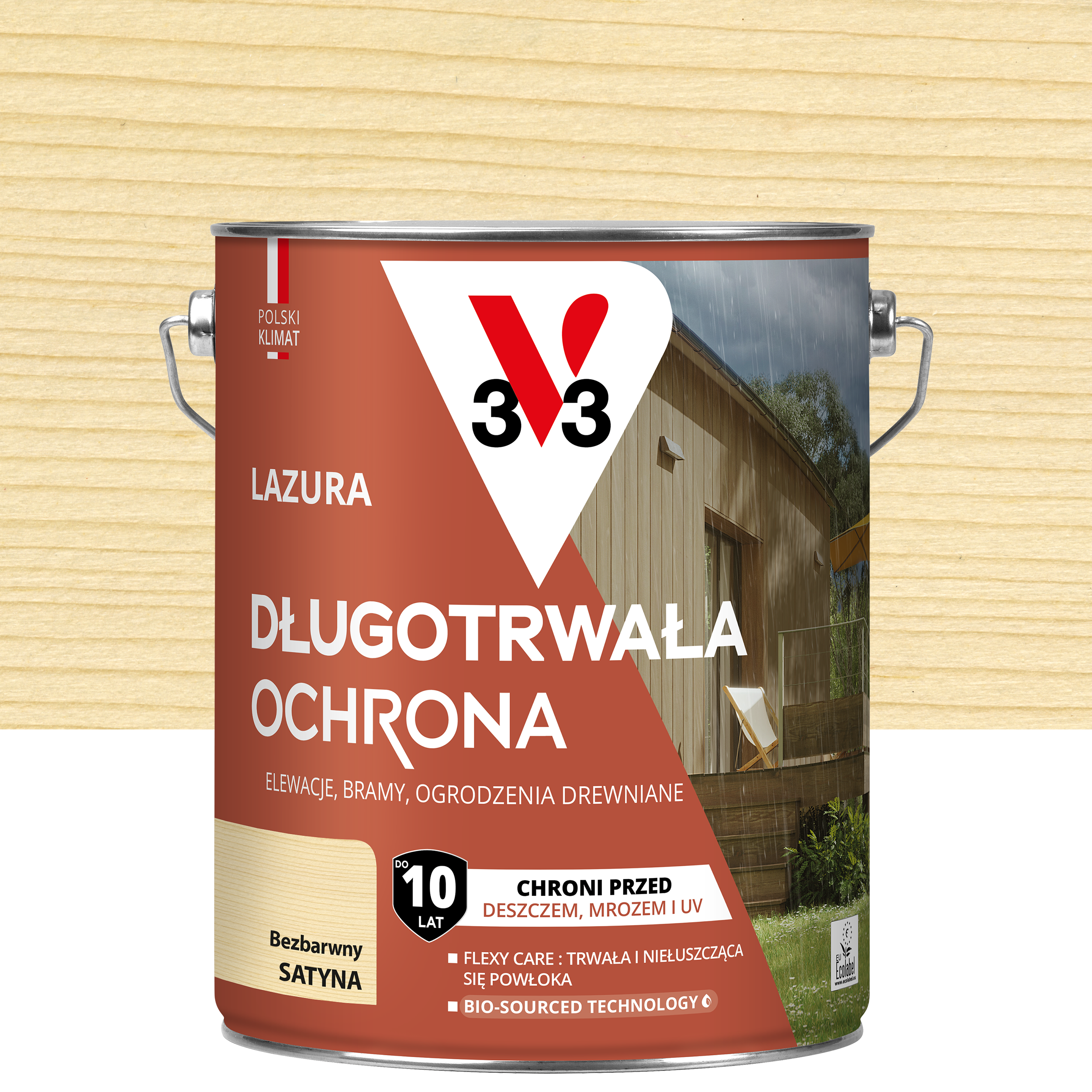 Lazura 10 lat ochrony Bezbarwny satynowy 4.5 l V33