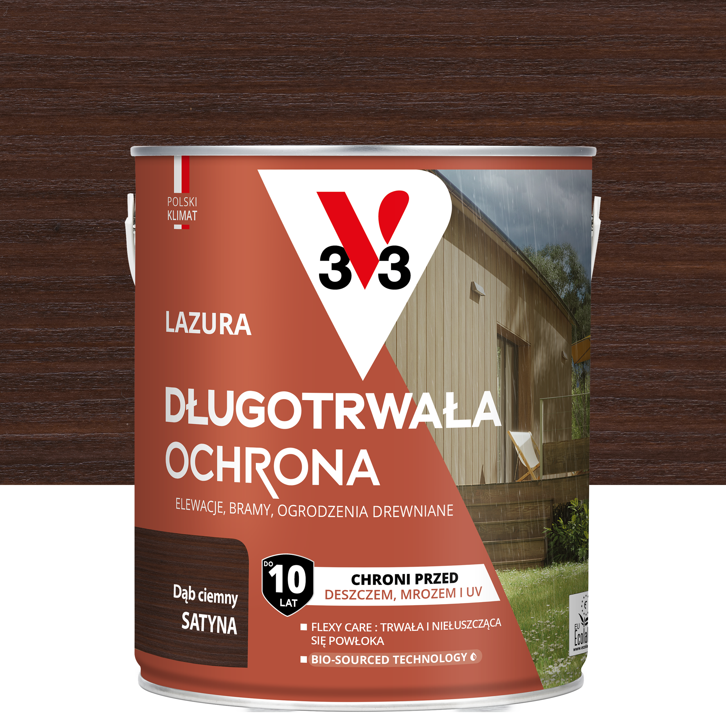 Lazura 10 lat ochrony Dąb ciemny satynowy 2.5 l V33
