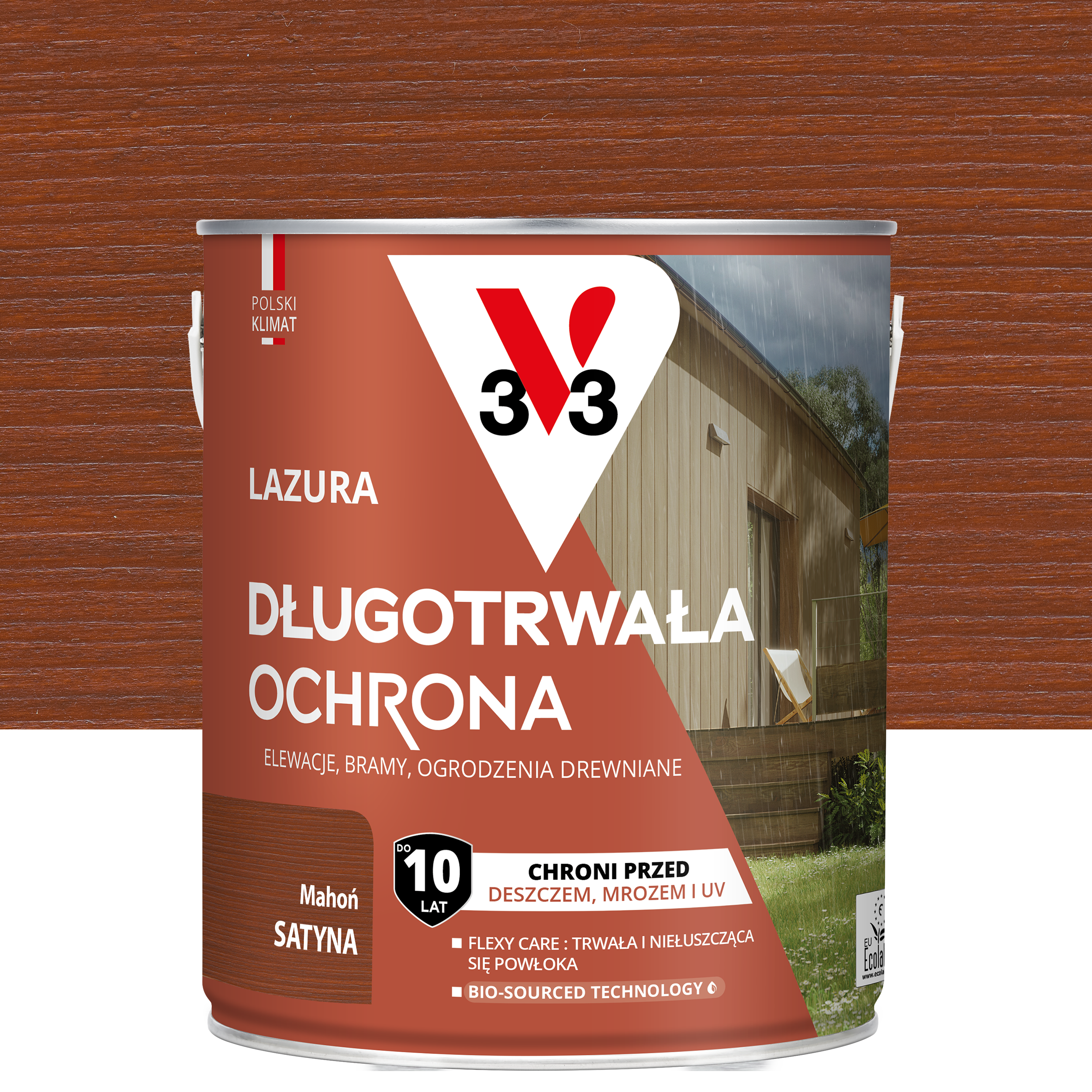 Lazura 10 lat ochrony Mahoń satynowy 2.5 l V33