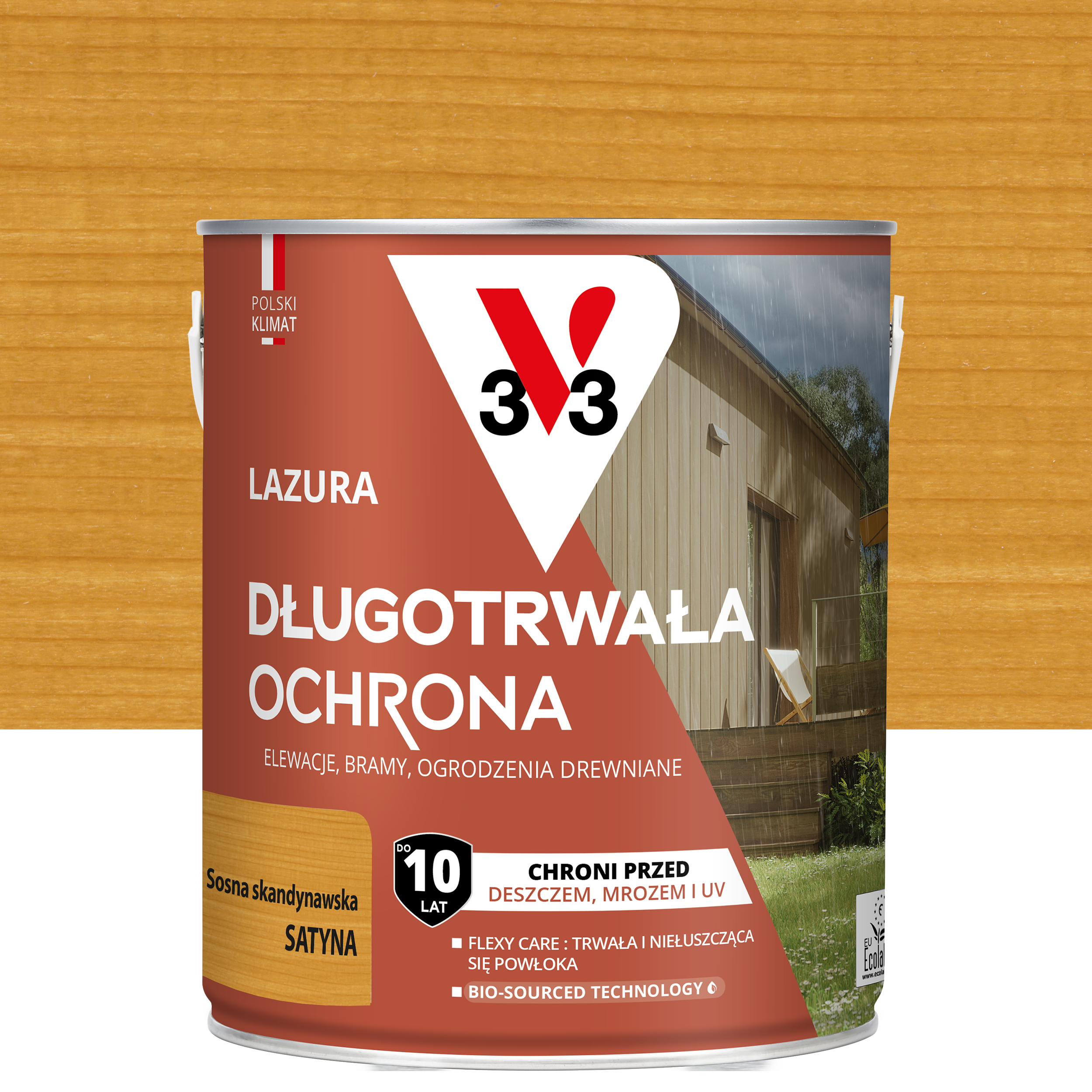 Lazura 10 lat ochrony Sosna skandynawska satynowy 2.5 l V33