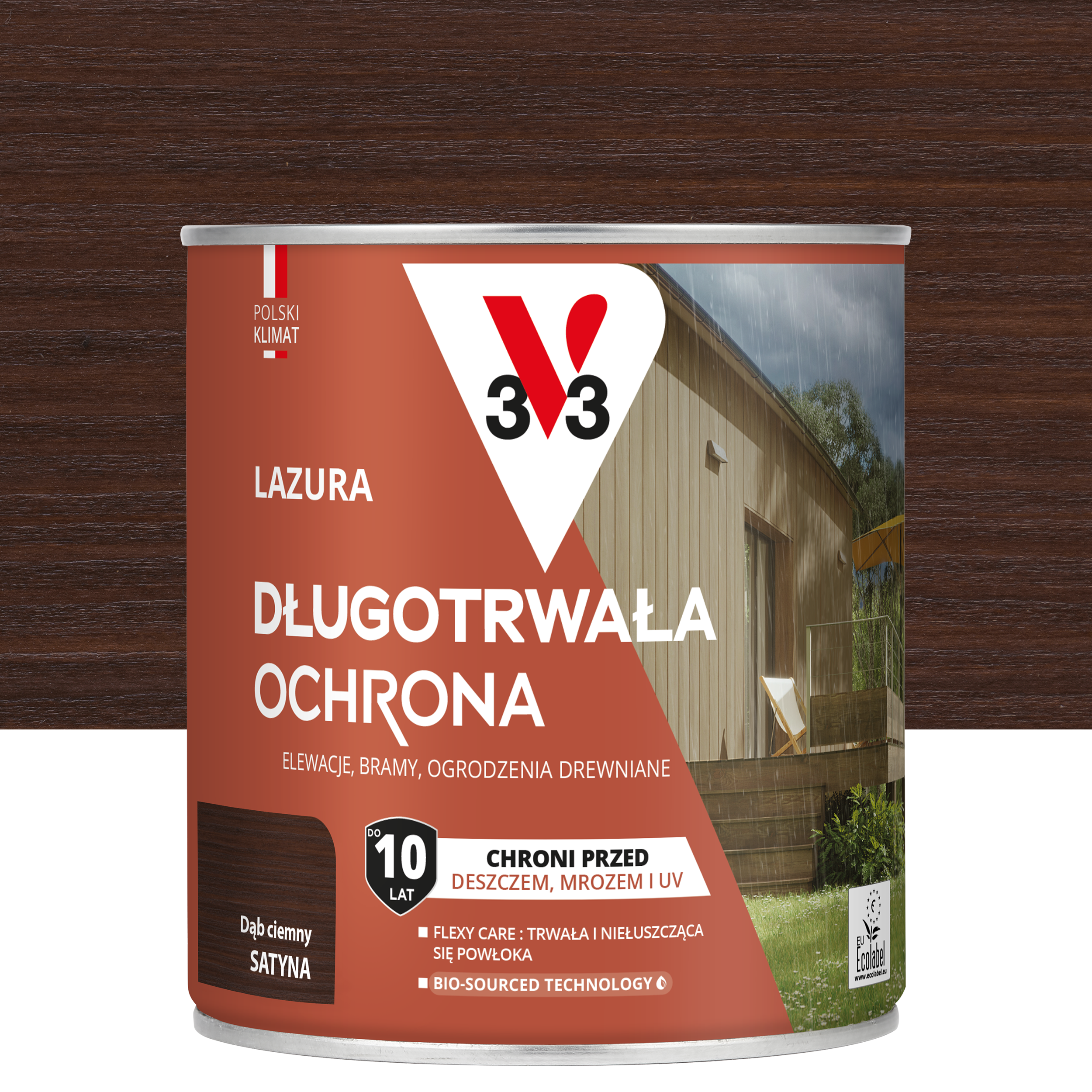 Lazura 10 lat ochrony Dąb ciemny satynowy 0.75 l V33