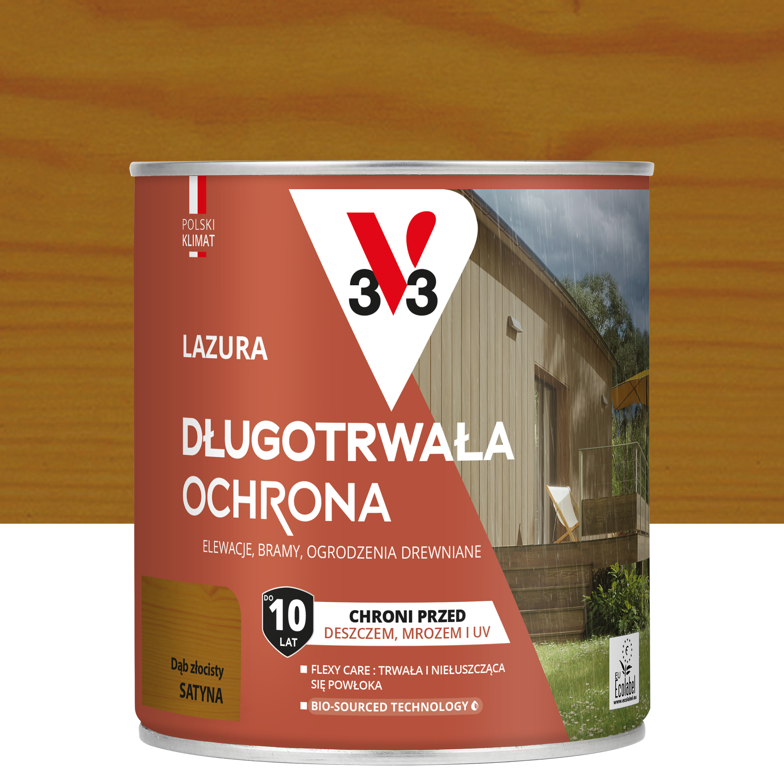 Lazura 10 lat ochrony Dąb złocisty satynowy 0.75 l V33