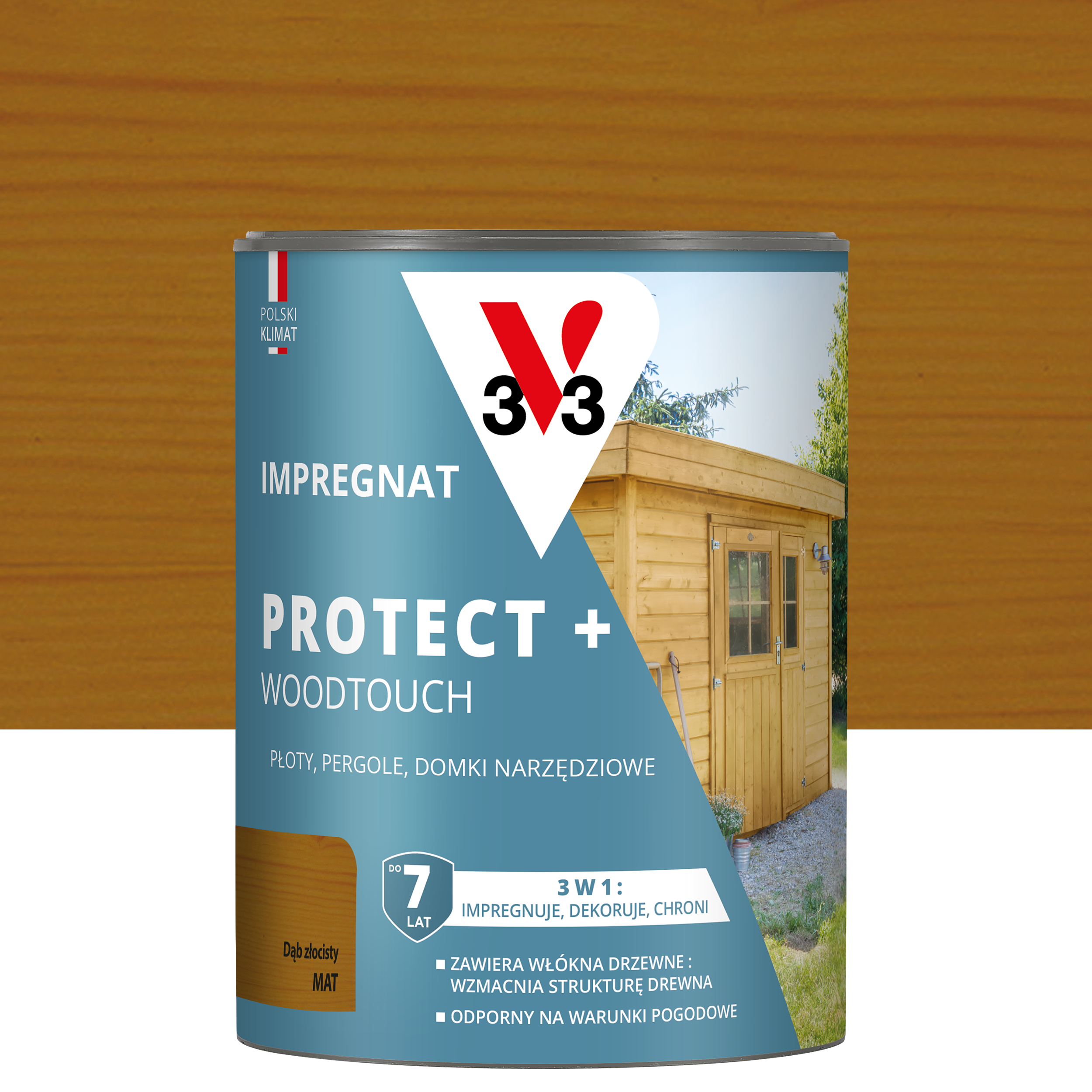 Impregnat do drewna Protect + Woodtouch 3w1 Dąb złocisty mat 0.7 l V33