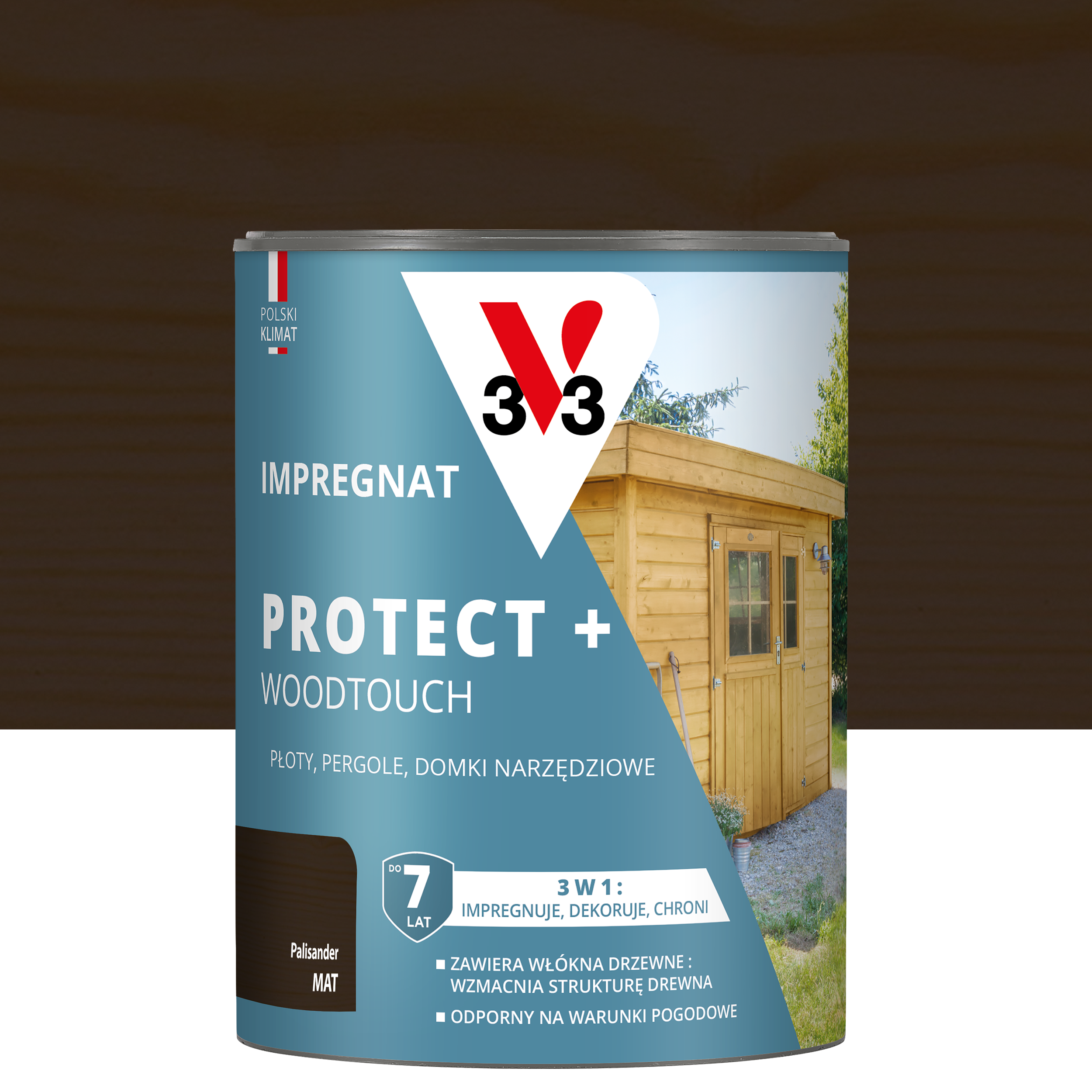 Impregnat do drewna Protect + Woodtouch 3w1 Palisander mat 0.7 l V33