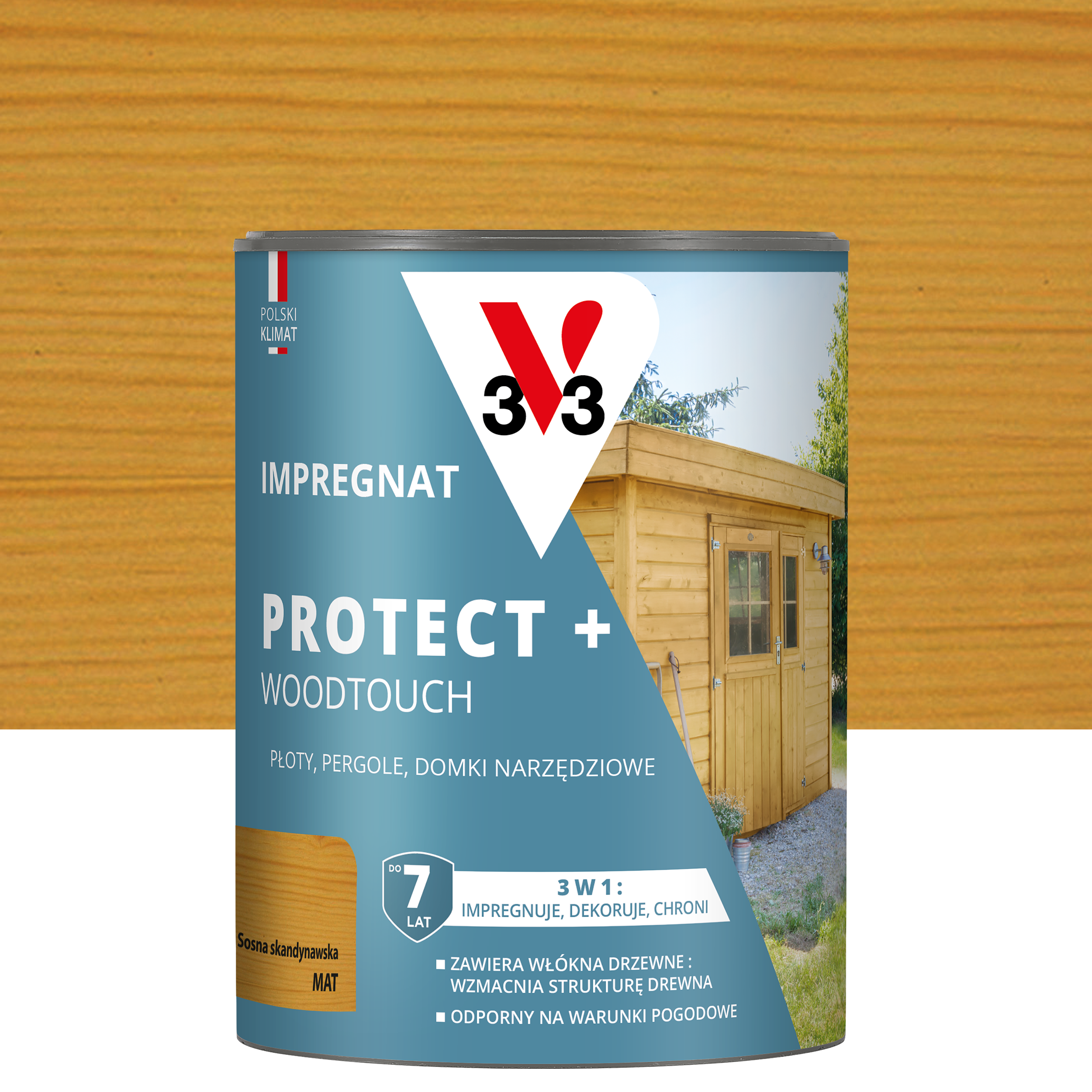 Impregnat do drewna Protect + Woodtouch 3w1 Sosna skandynawska mat 0.7 l V33
