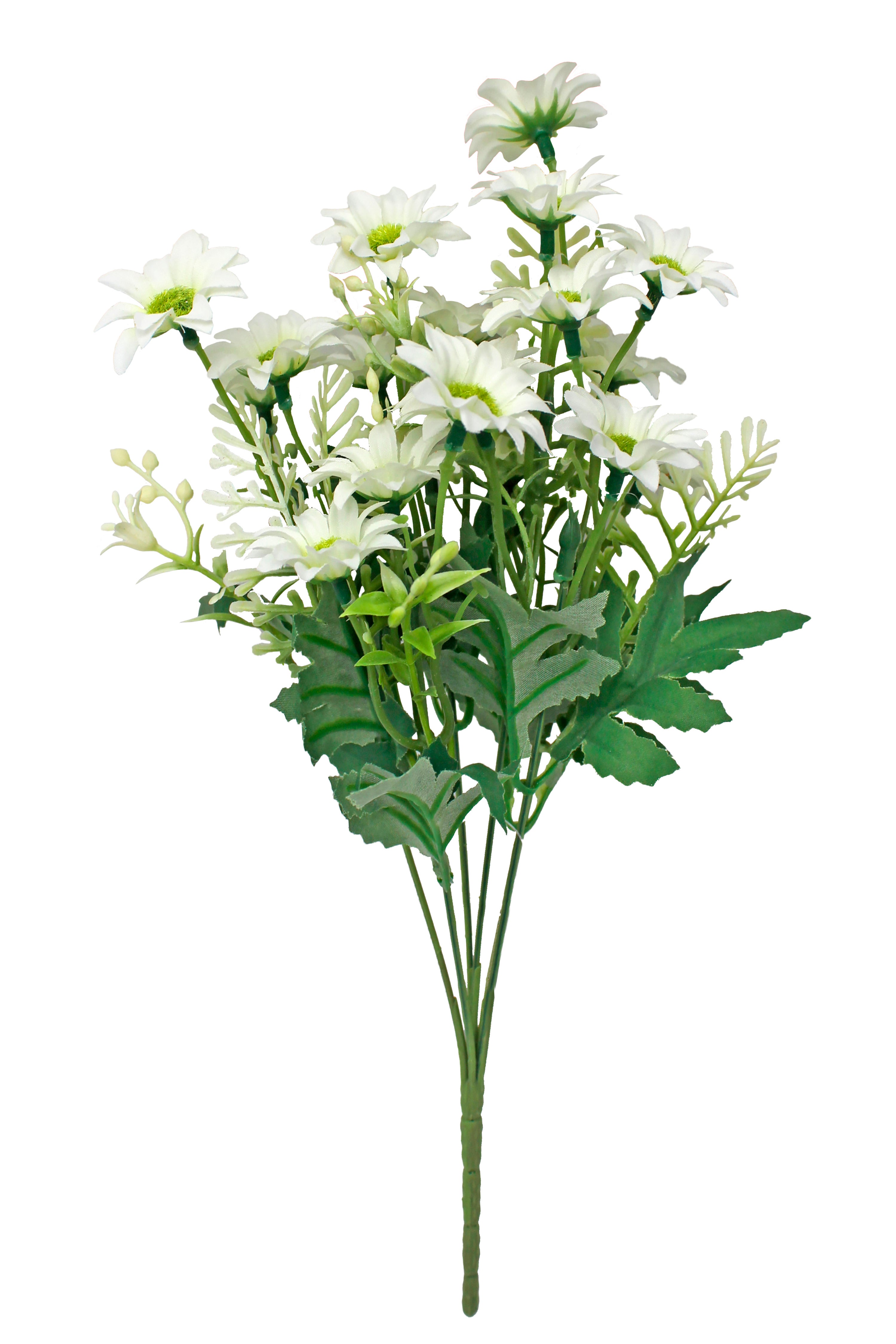 Composición de plantas artificiales margaritas sin maceta de 29 cm de altura