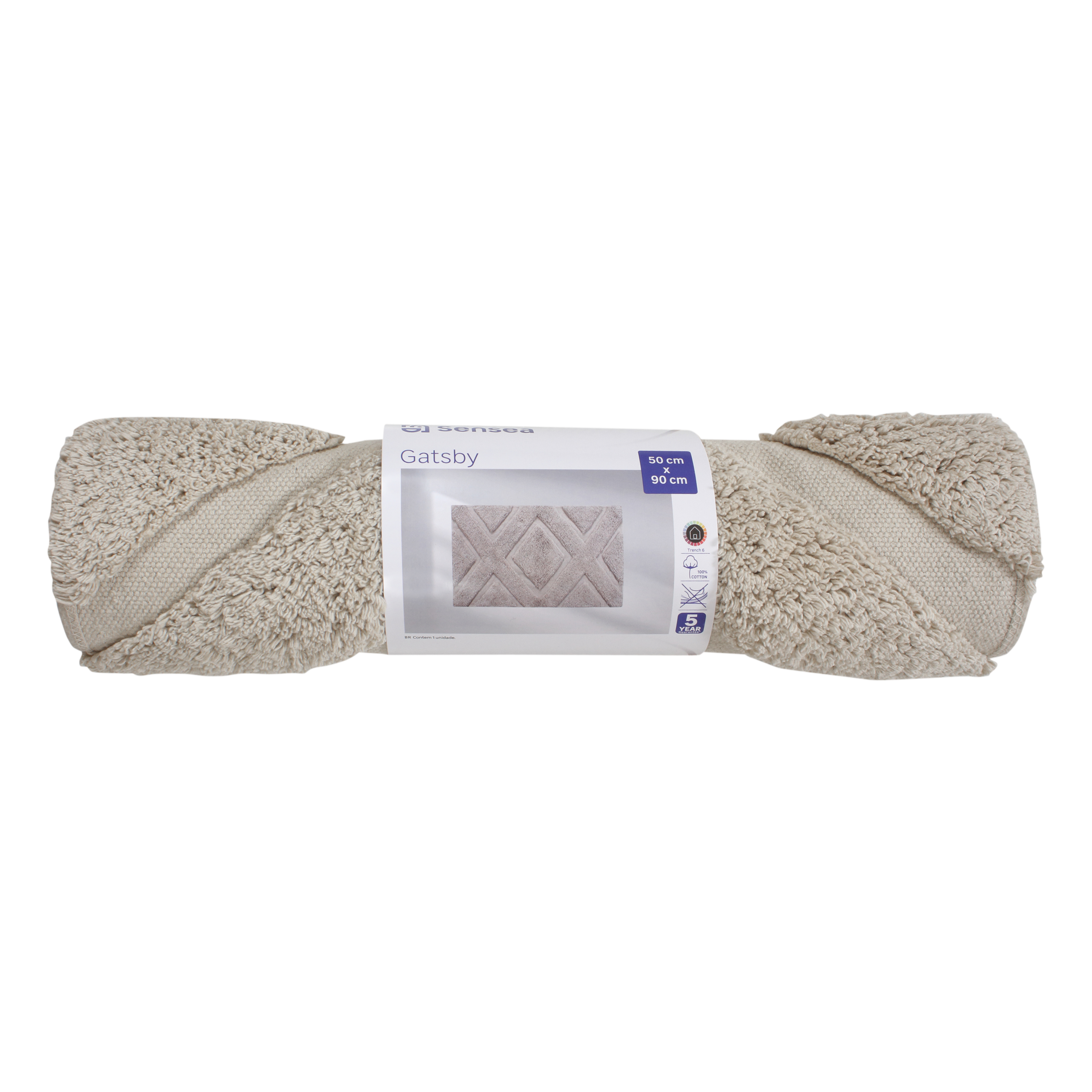 Tapis de bain l.50 x L.90 cm beige Gatsby SENSEA - 4