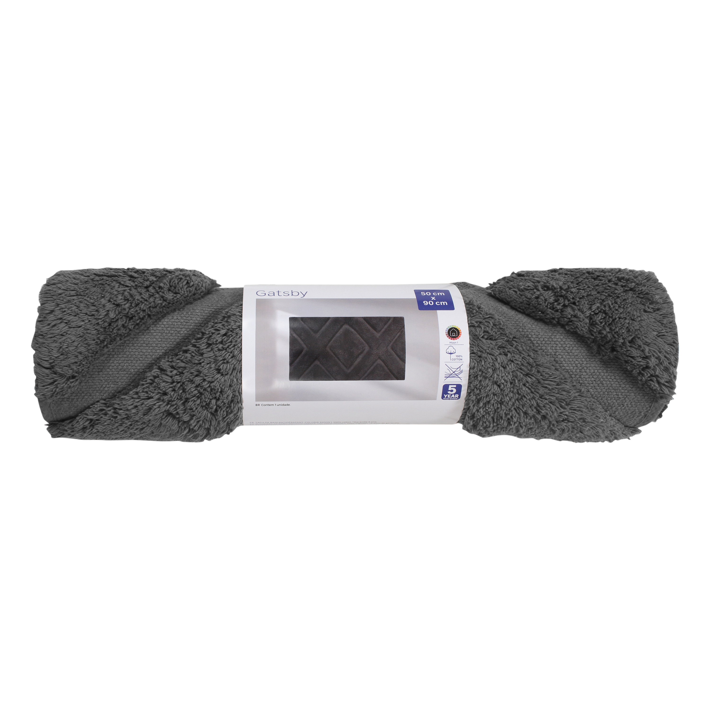 Tapete de casa de banho 50x90 cm cinzento Sensea Gatsby - 5
