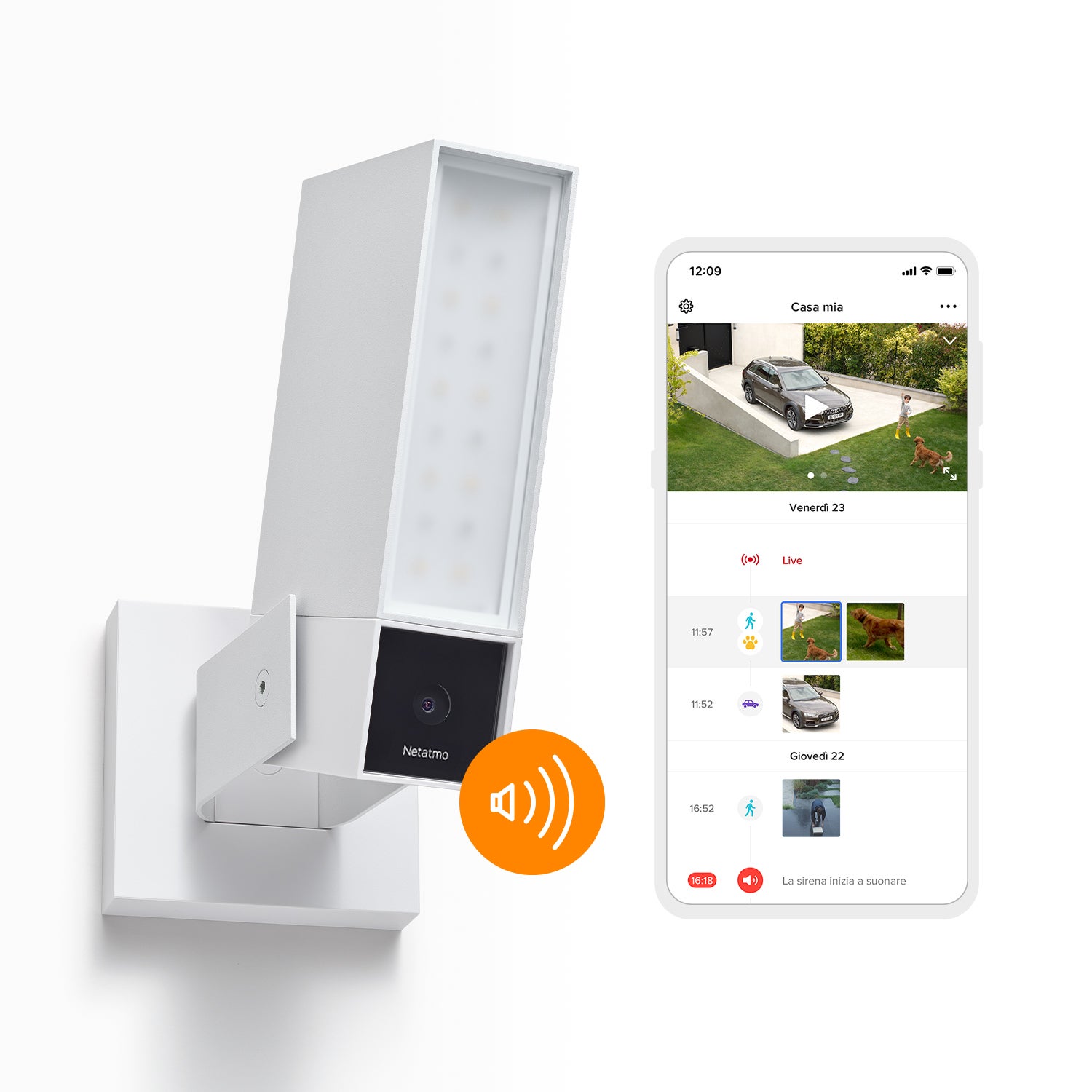 Telecamera di videosorveglianza da esterno WIFI, senza fili 100° NETATMO