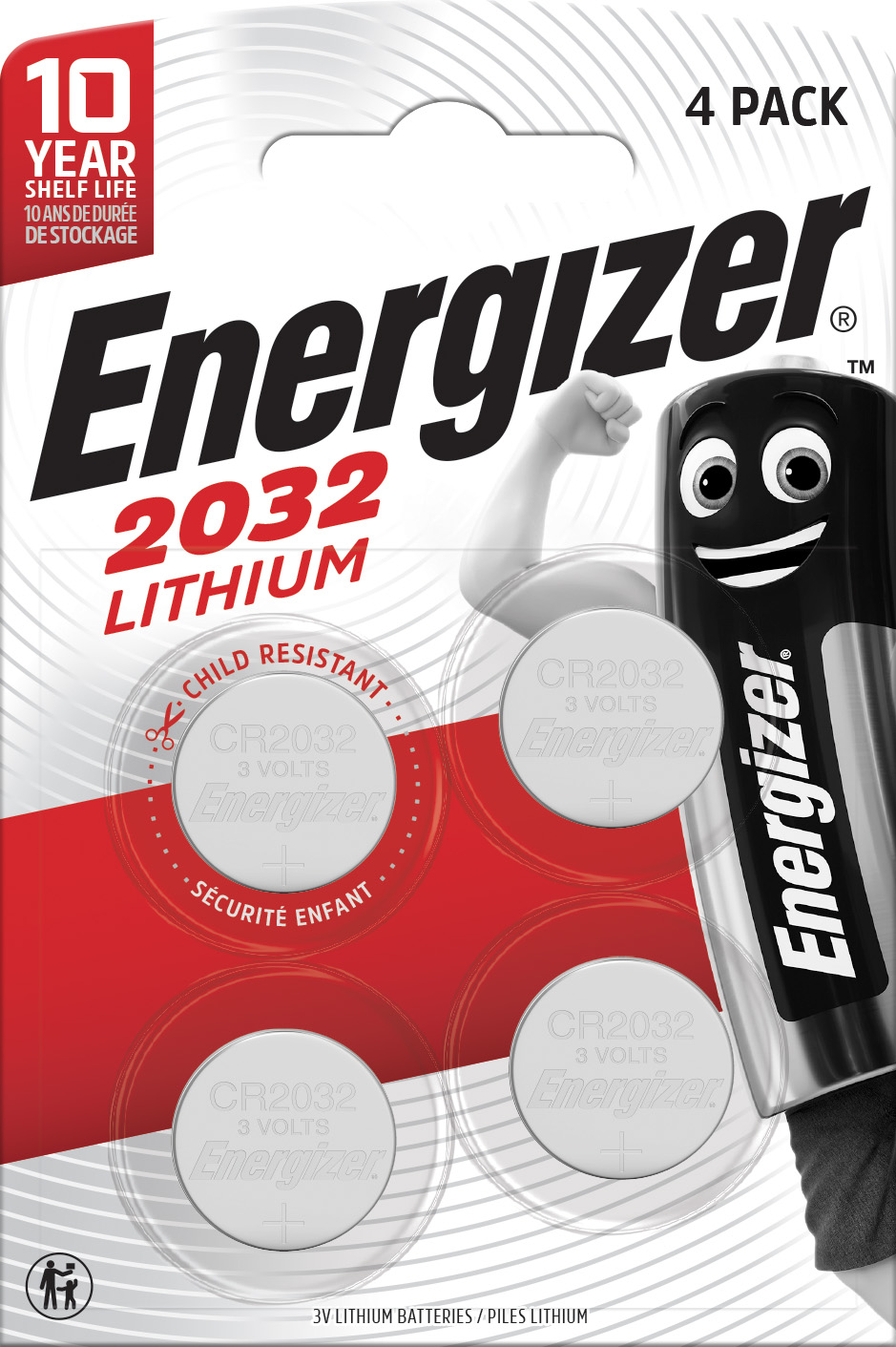 Lot de 4 piles lithium cr2032/dl2032, 3 V, ENERGIZER | Leroy Merlin