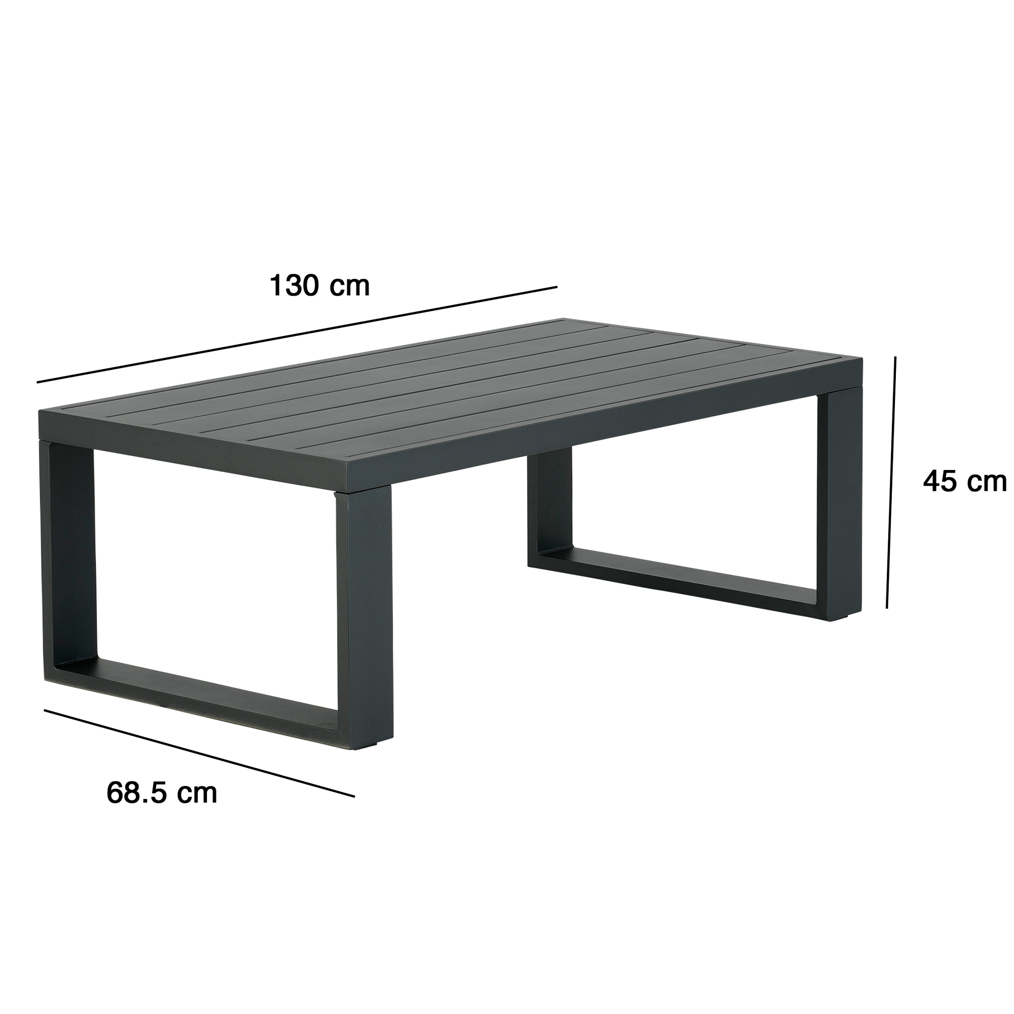 Table basse en aluminium, gris Athena NATERIAL - 3