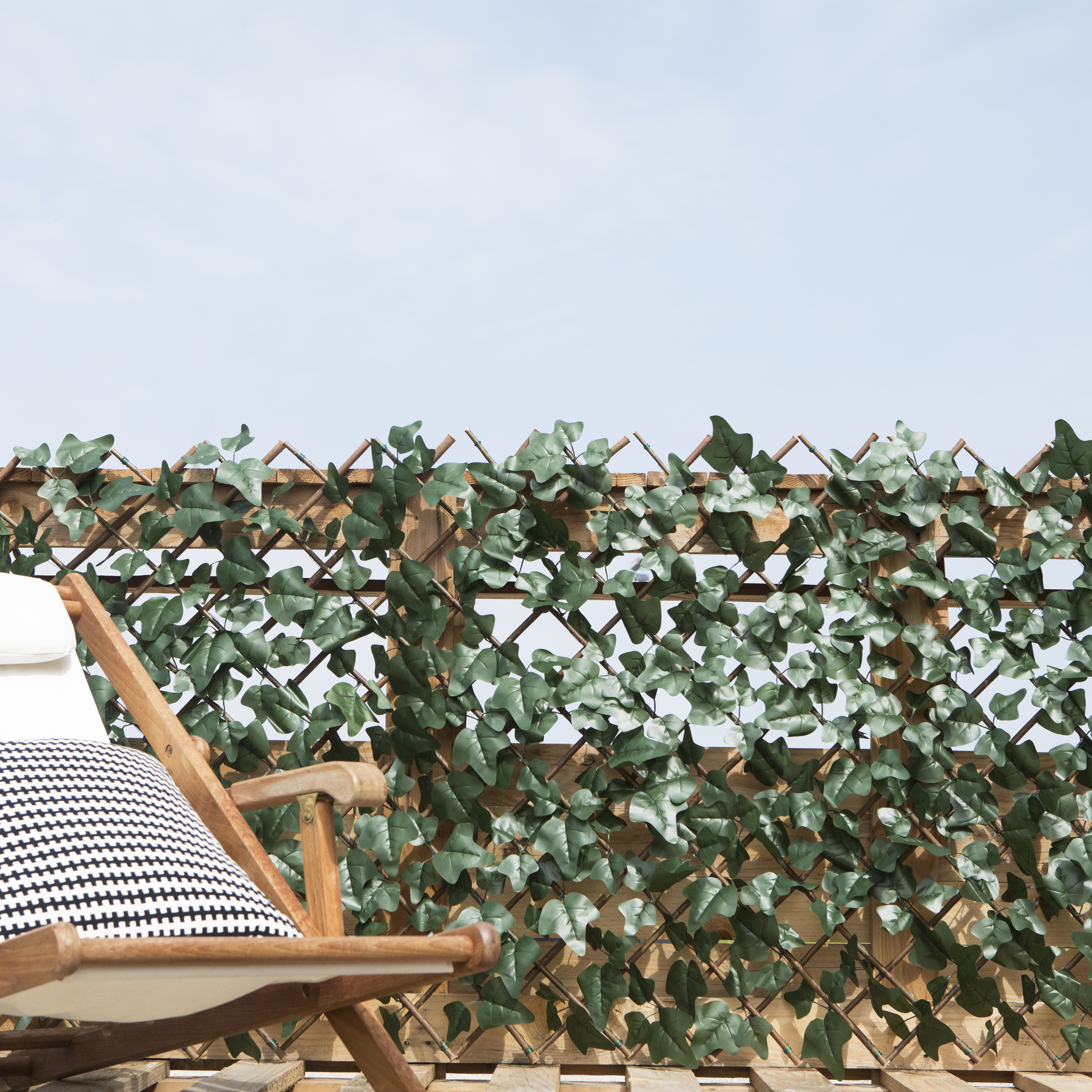 Celosía extensible de rattan en hojas de hiedra 1 x 2 m - 2