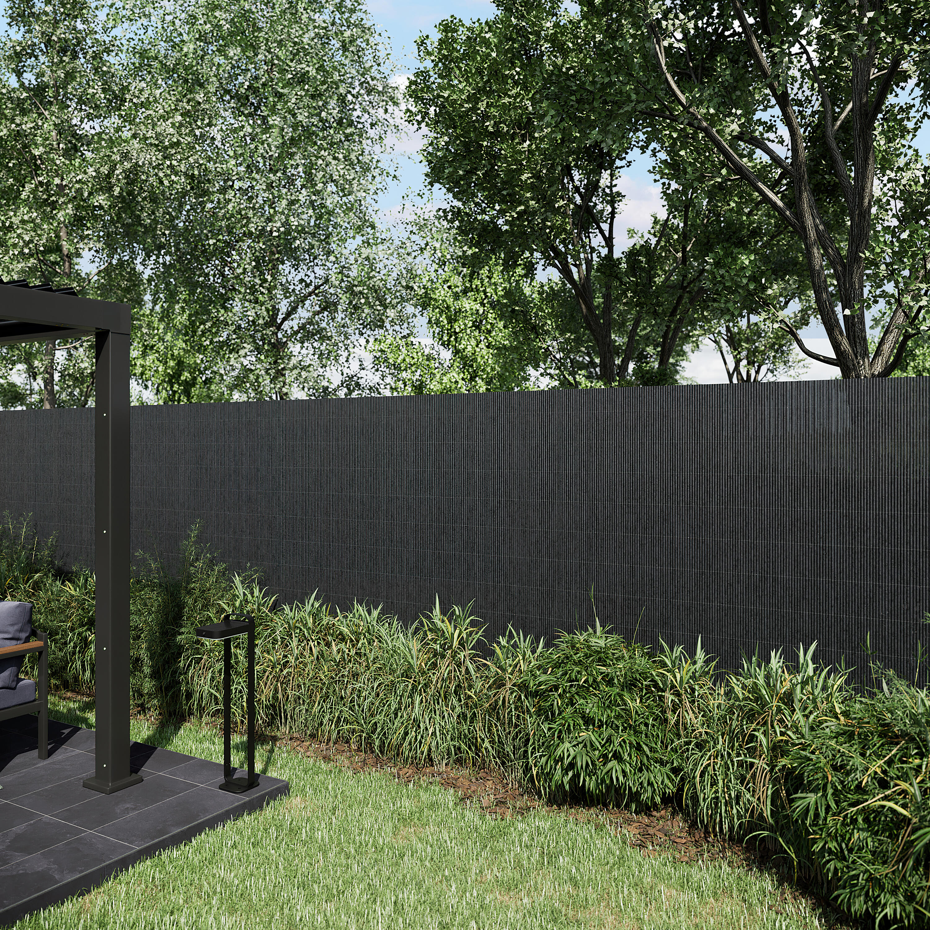 Cercado de mimbre lop gris naterial 1x3m