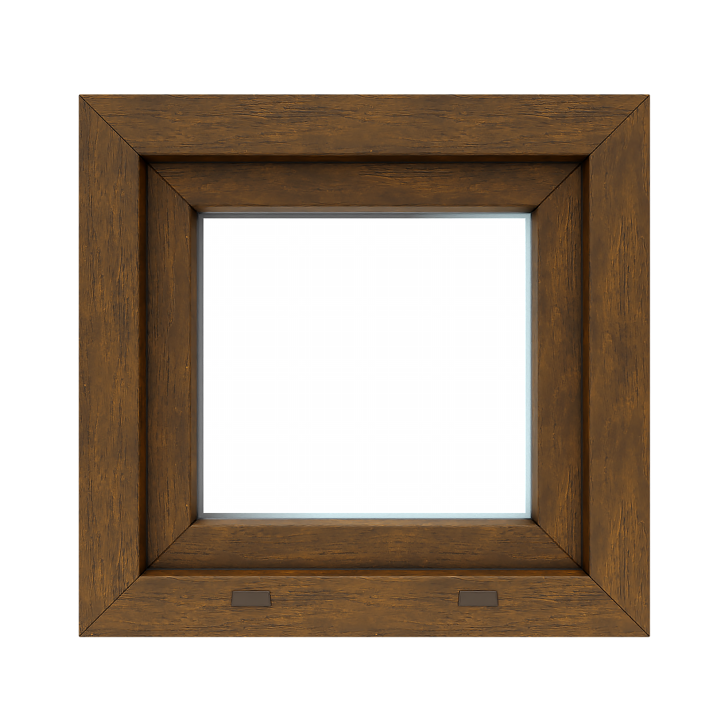 Okno PCV 2-szybowe fasadowe O1 orzechowe 565x535 mm uchylne do wewnątrz