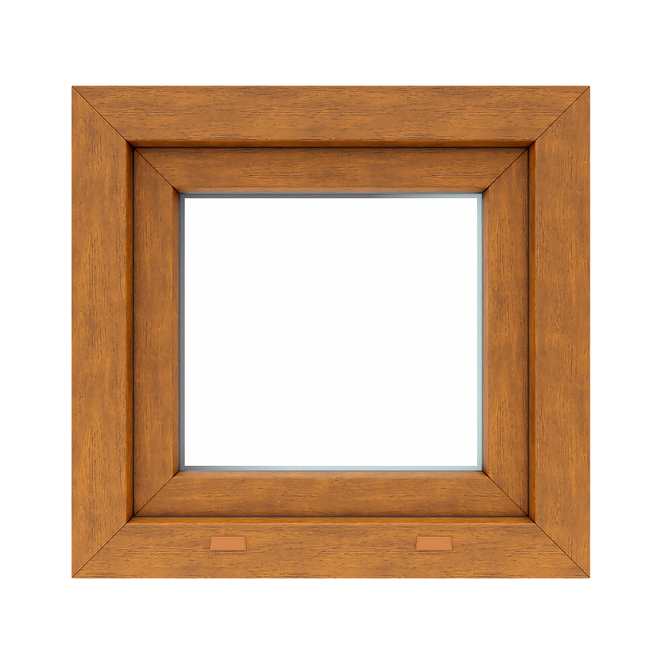 Okno PCV 2-szybowe balkonowe O1 złoty dąb 565x535 mm uchylne do wewnątrz Witraż