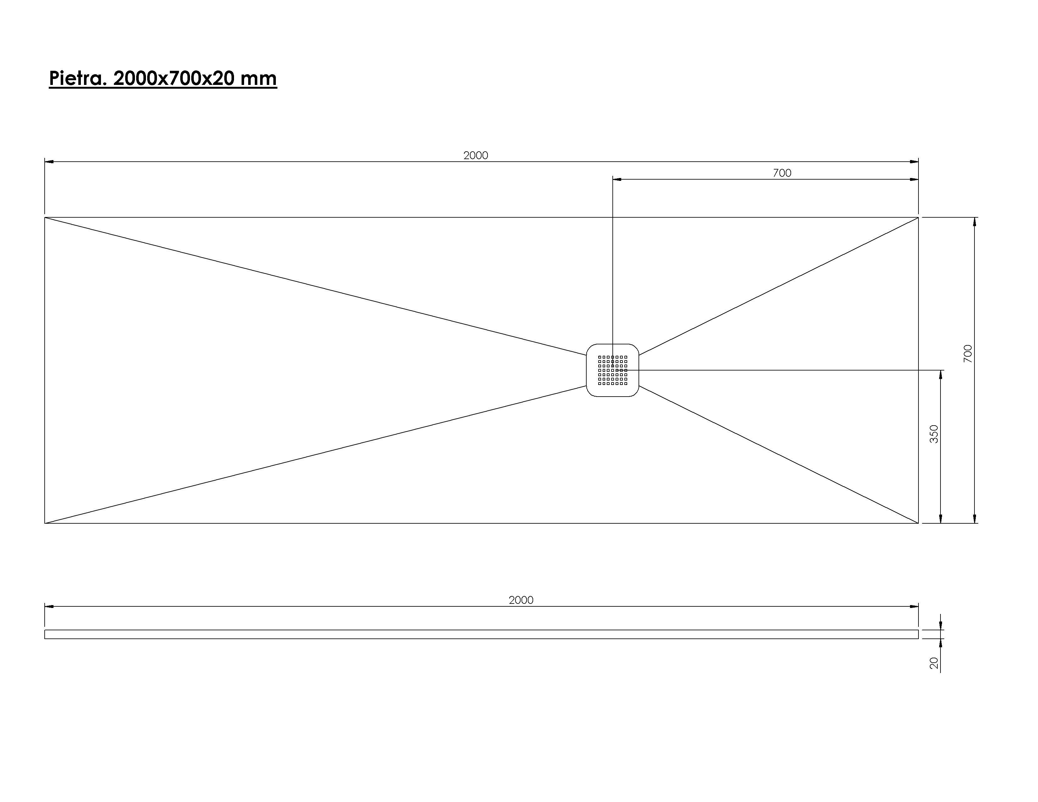 Plato de ducha Pietra 200x70 cm blanco - 7