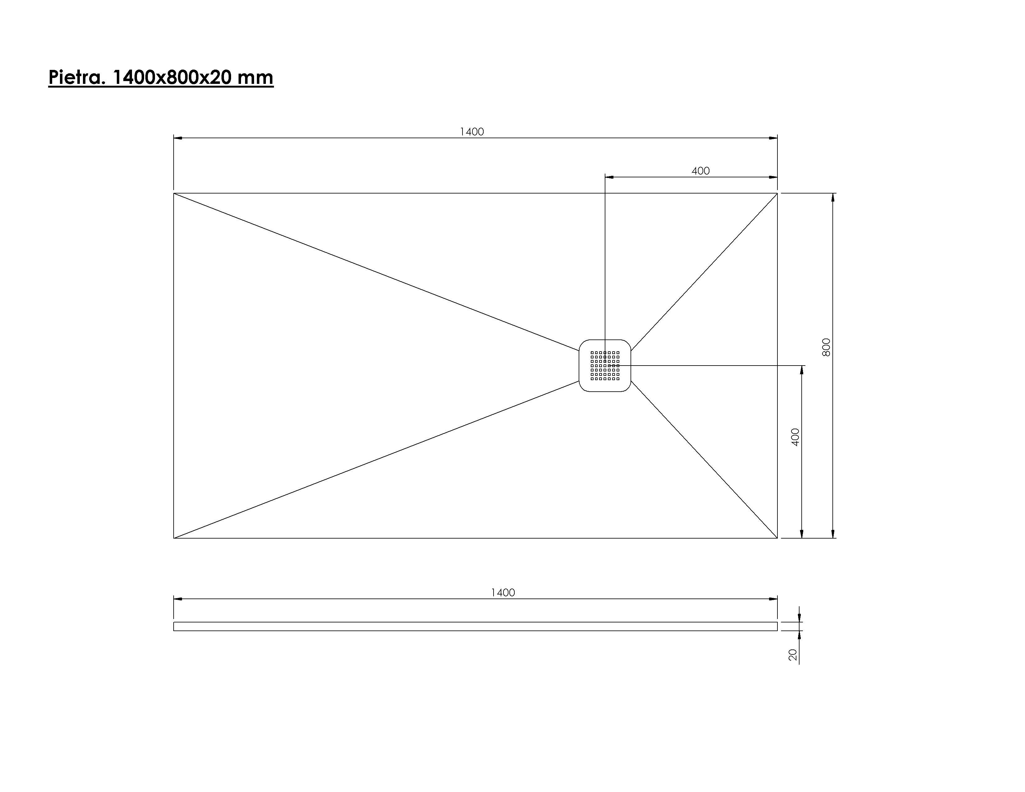 Plato de ducha Pietra 140x80 cm blanco - 7