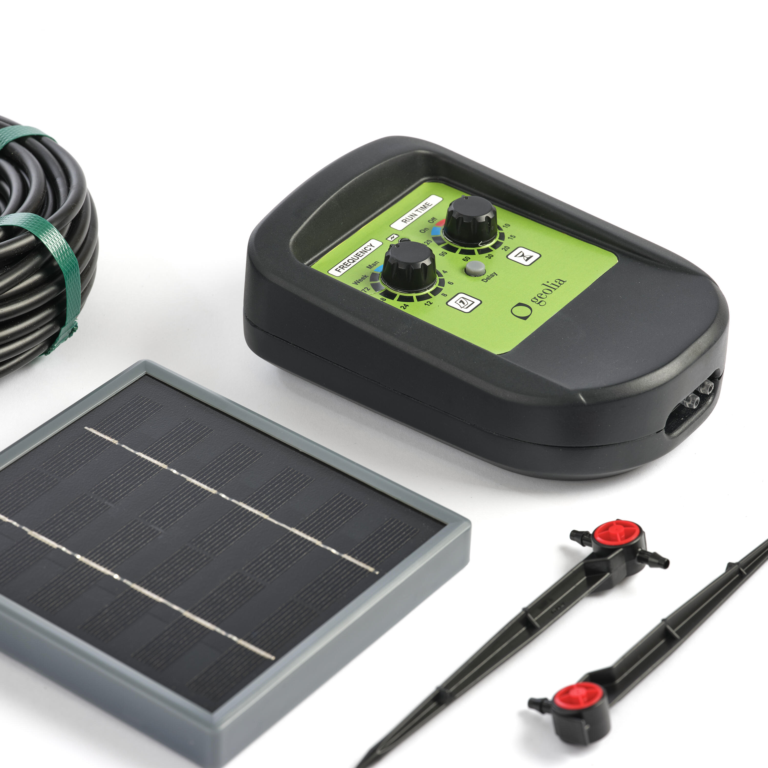 Kit d'irrigation goutte-à-goutte GEOLIA avec prog. solaire autonome (15 M) - 2