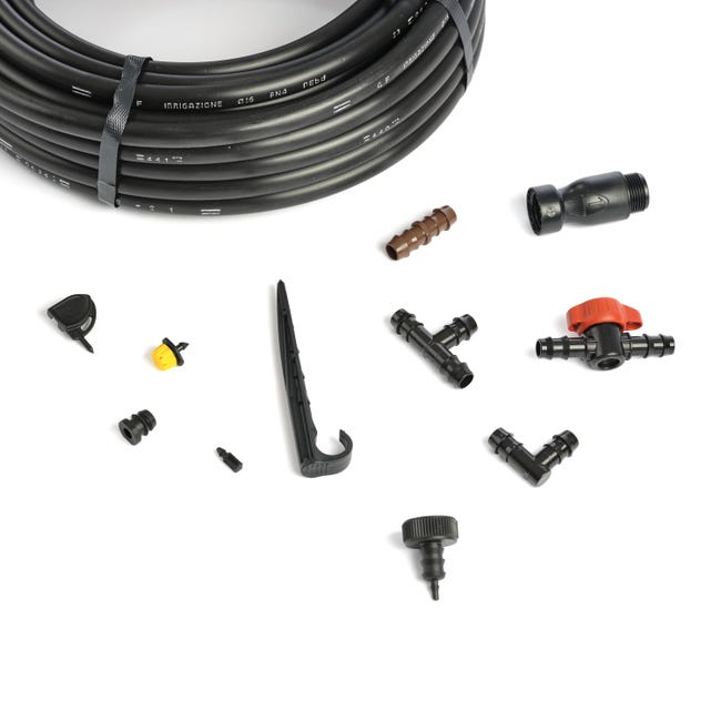 Kit Irrigazione A Goccia Professionale Da 160mq - Tubi 1/4 E 1/2 Con Ugelli Regolabili E Raccordi Rapidi - Per Serre E Patio