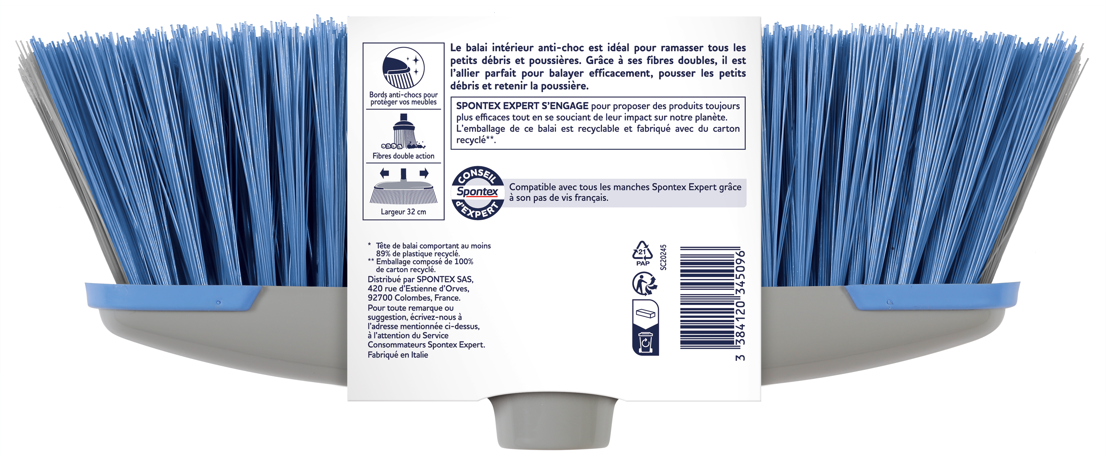 Tête de balai en polypropylène SPONTEX EXPERT Anti choc, intérieur - 4