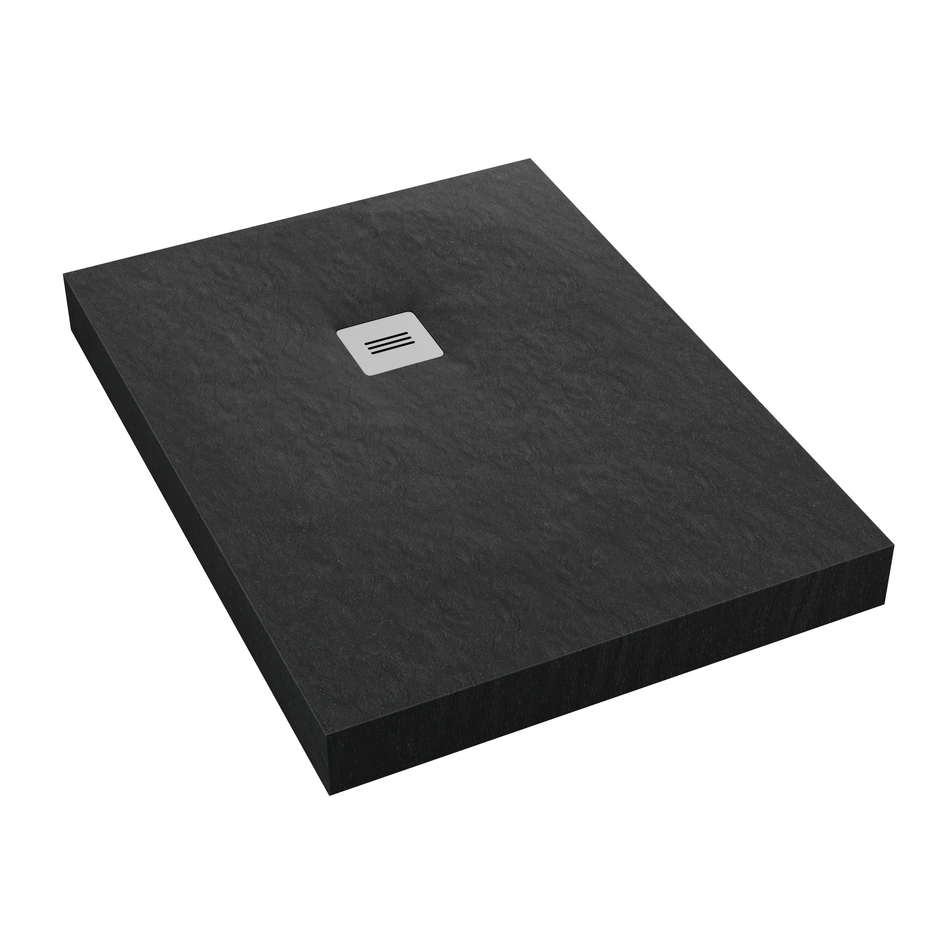Brodzik prostokątny Schedpol Integral 80 × 90 x 12 cm czarny kamień