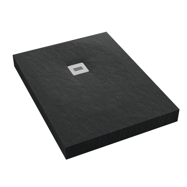 Brodzik prostokątny Schedpol Integral 80 × 90 x 12 cm czarny kamień