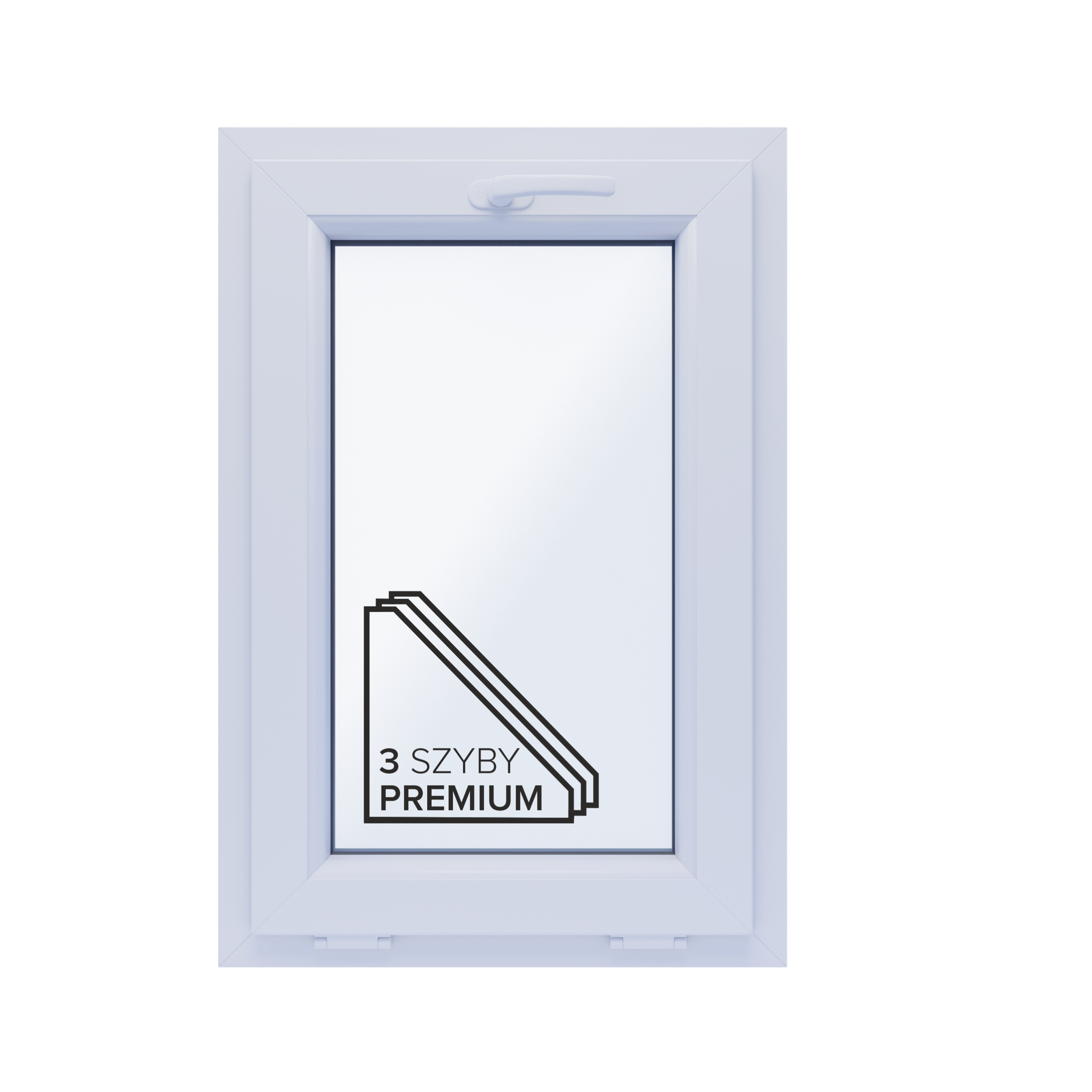 Okno PCV 3-szybowe fasadowe O4U/85 złoty dąb 565x835 mm uchylne do wewnątrz Witraż - 2