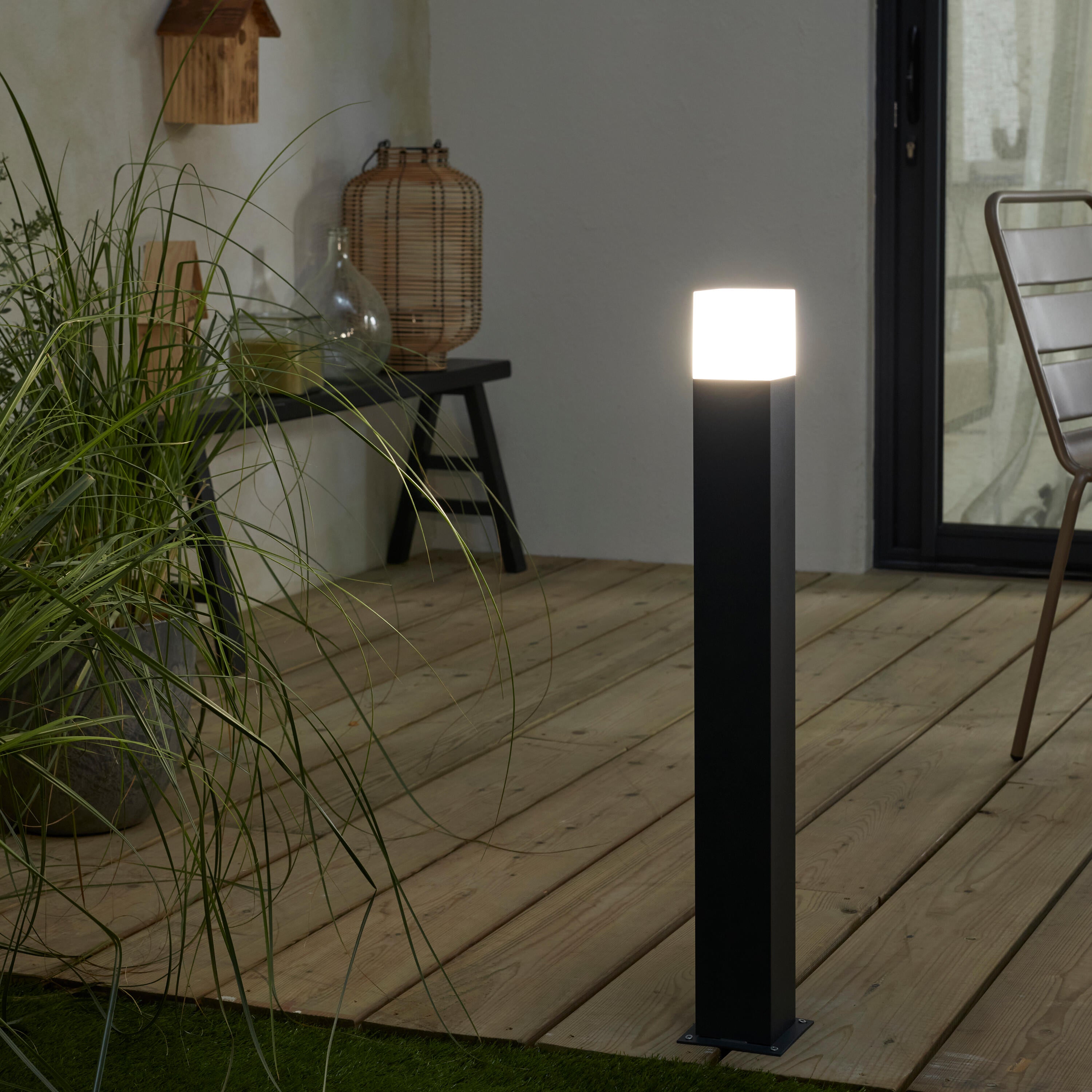 Lampa ogrodowa słupek Cies czarny E27 75 cm IP44 LED Inspire