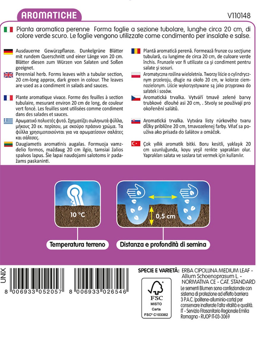 Semi per orto erba cipollina BLUMEN 18 g - 2